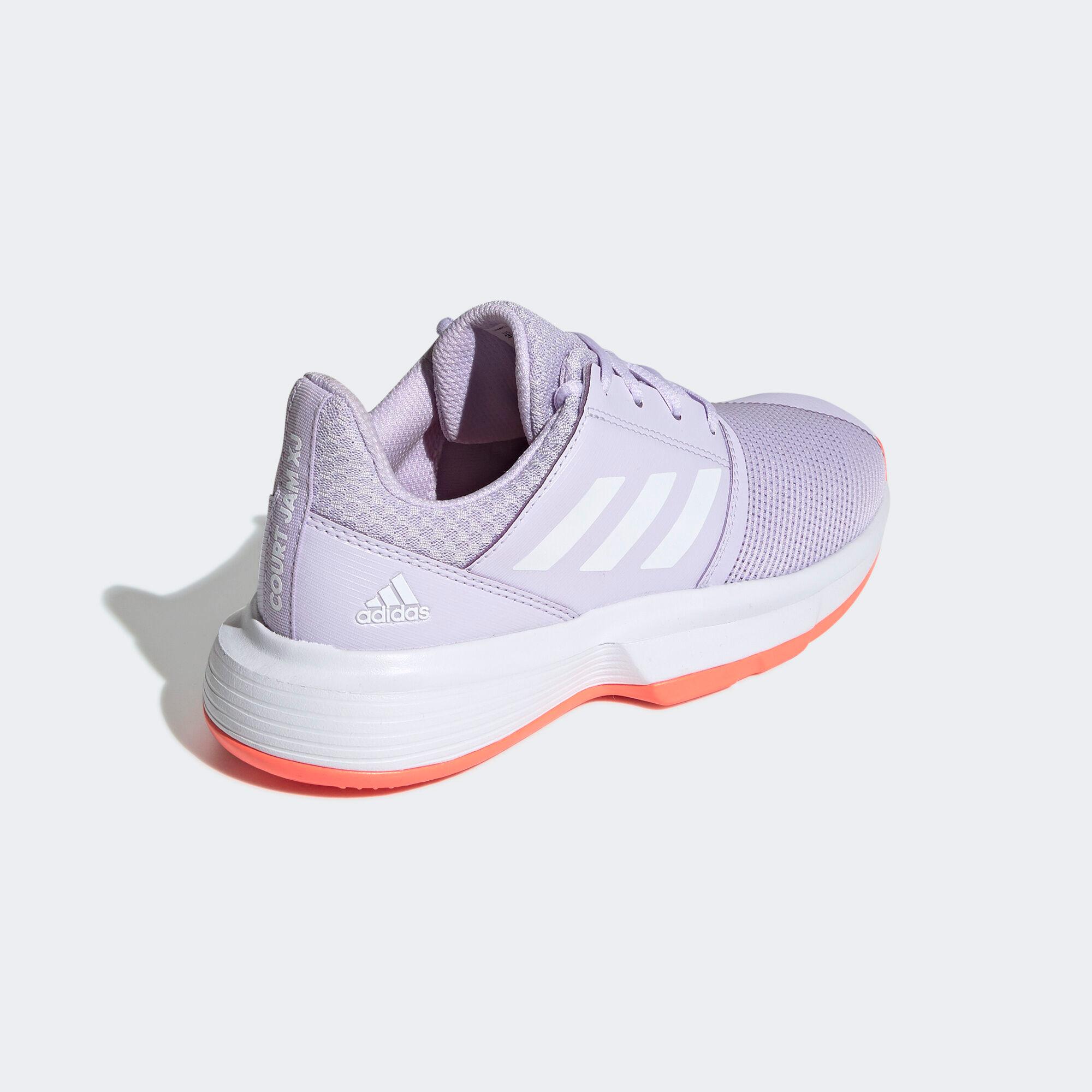 Adidas Kids CourtJam XJ Tennis Shoes Purple/White/Orange