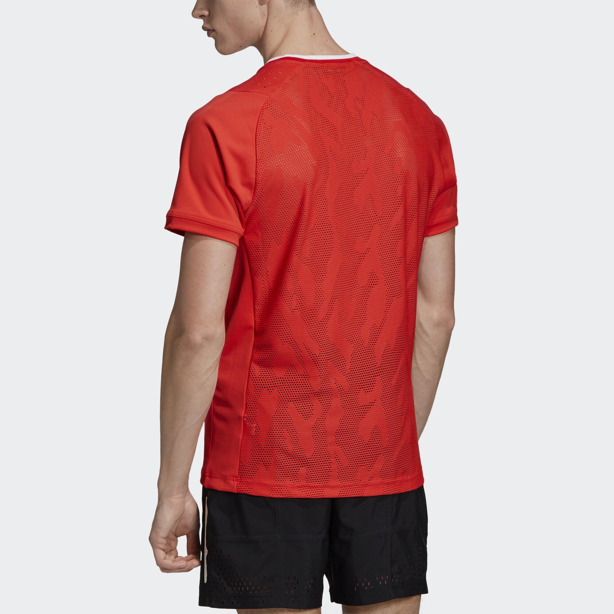 Adidas Mens Stella McCartney Court T-Shirt - Active Red - Tennisnuts.com