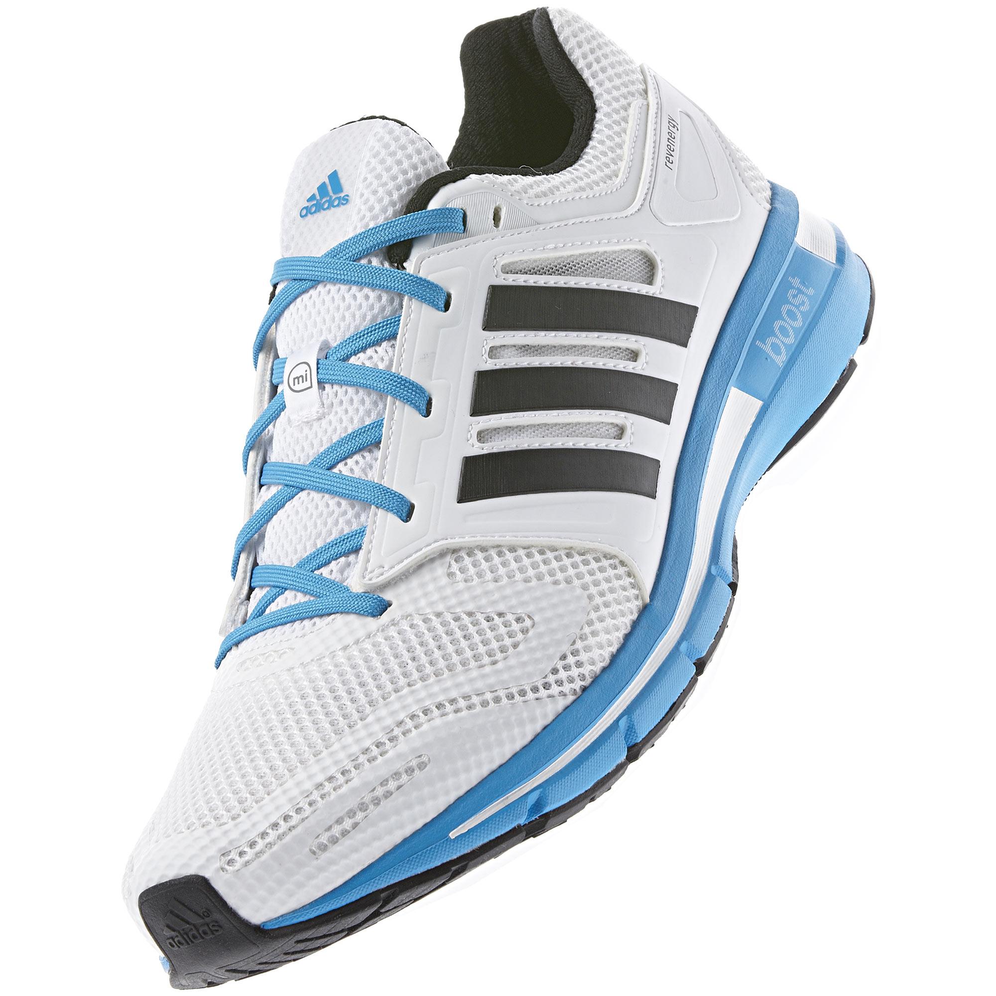 Adidas Mens Revenergy Boost Running Shoes - White/Solar Blue