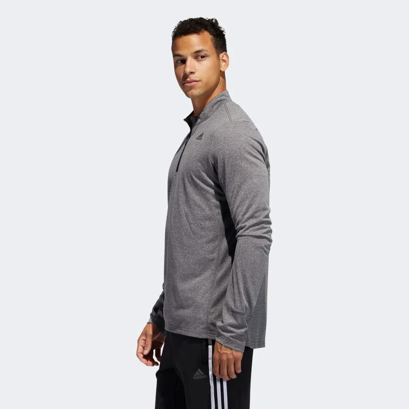Adidas Mens Own The Run Half Zip Jacket - Grey - Tennisnuts.com