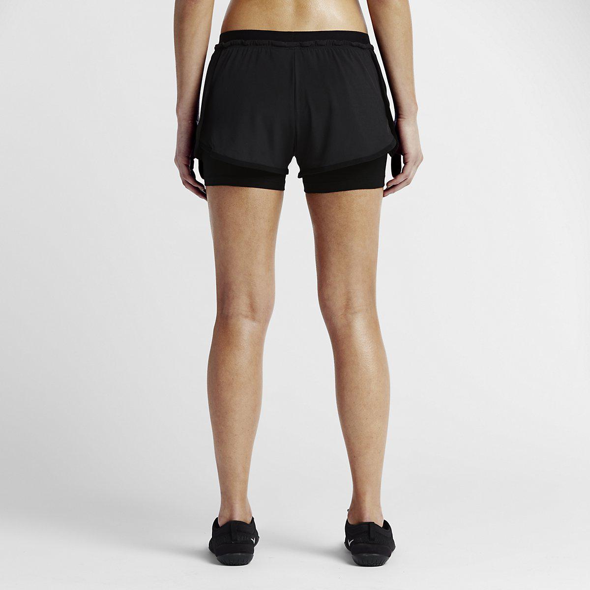 Download Nike Womens Full Flex 2-in-1 Training Shorts - Black/White ...