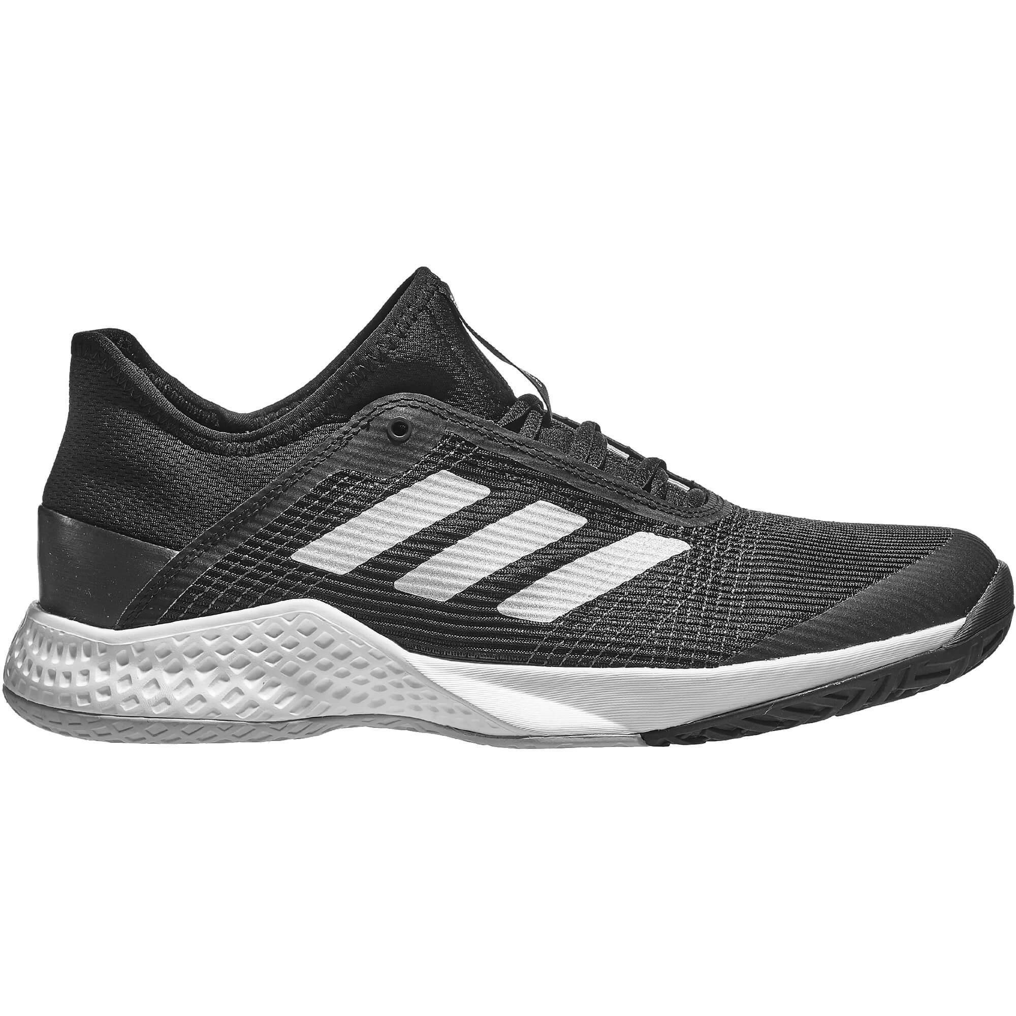 Adidas Mens Adizero Club Tennis Shoes - Black/Silver - Tennisnuts.com