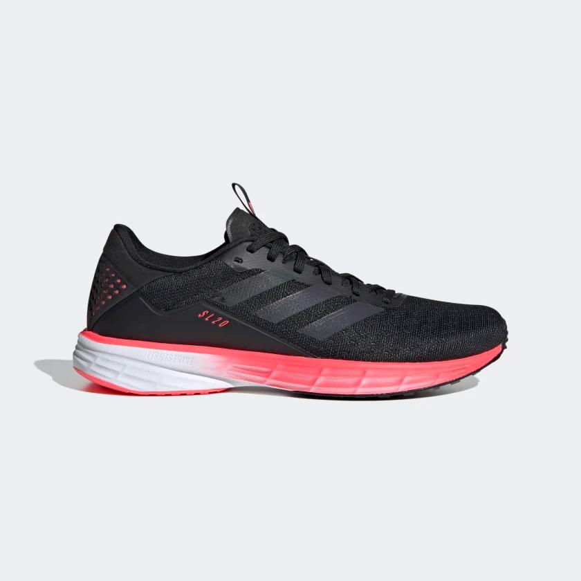 Adidas Womens SL 20 Running Shoes - Core Black/Signal Pink - Tennisnuts.com