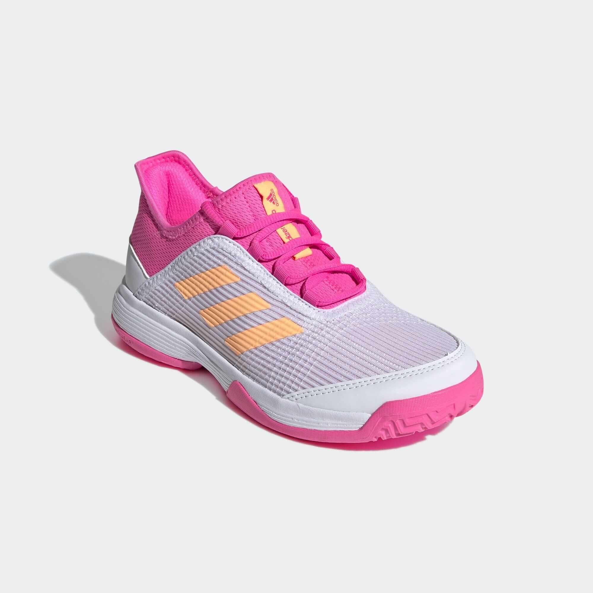 Adidas Kids Adizero Club Tennis Shoes - White/Pink - Tennisnuts.com