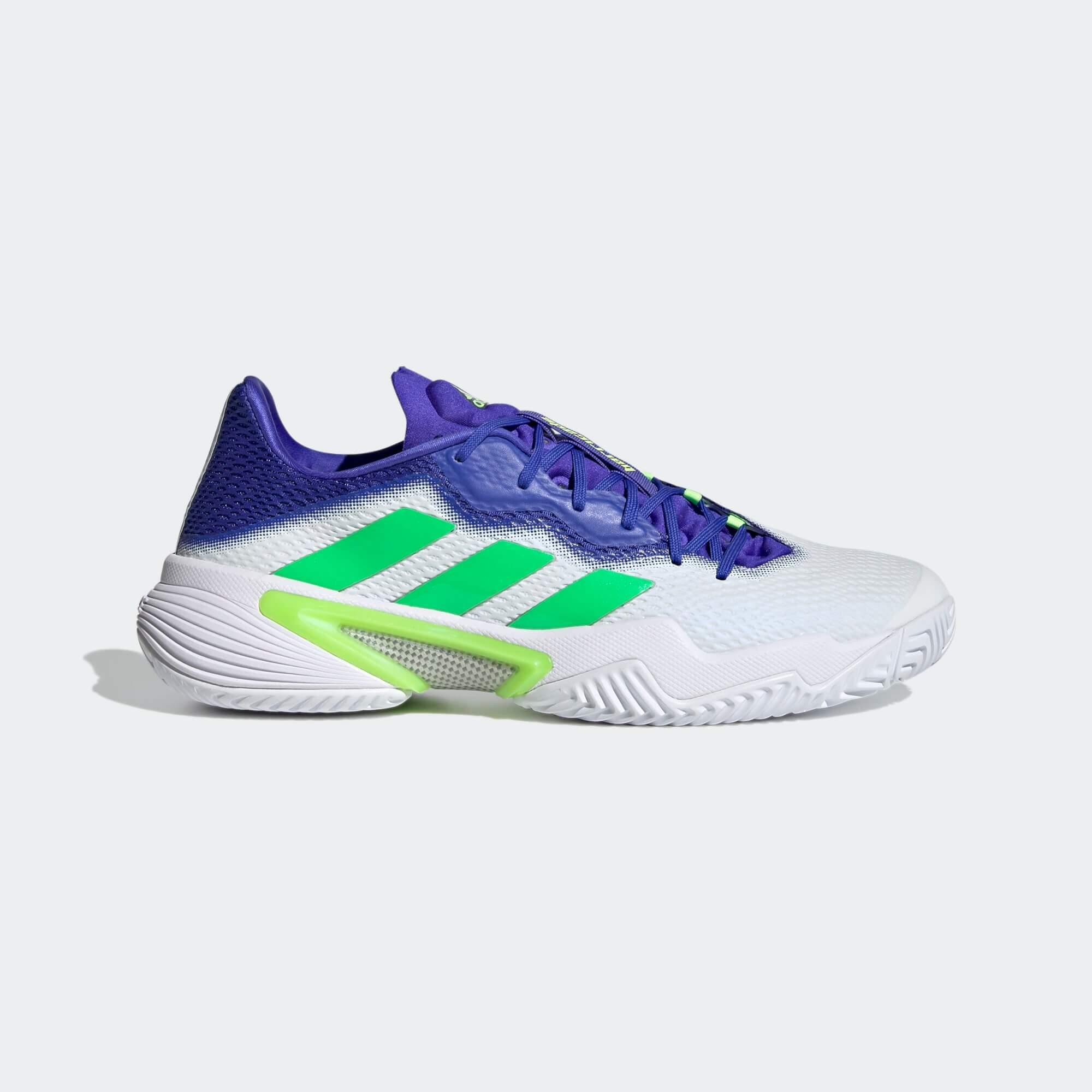 Adidas Mens Barricade Tennis Shoes - White/Green/Blue - Tennisnuts.com