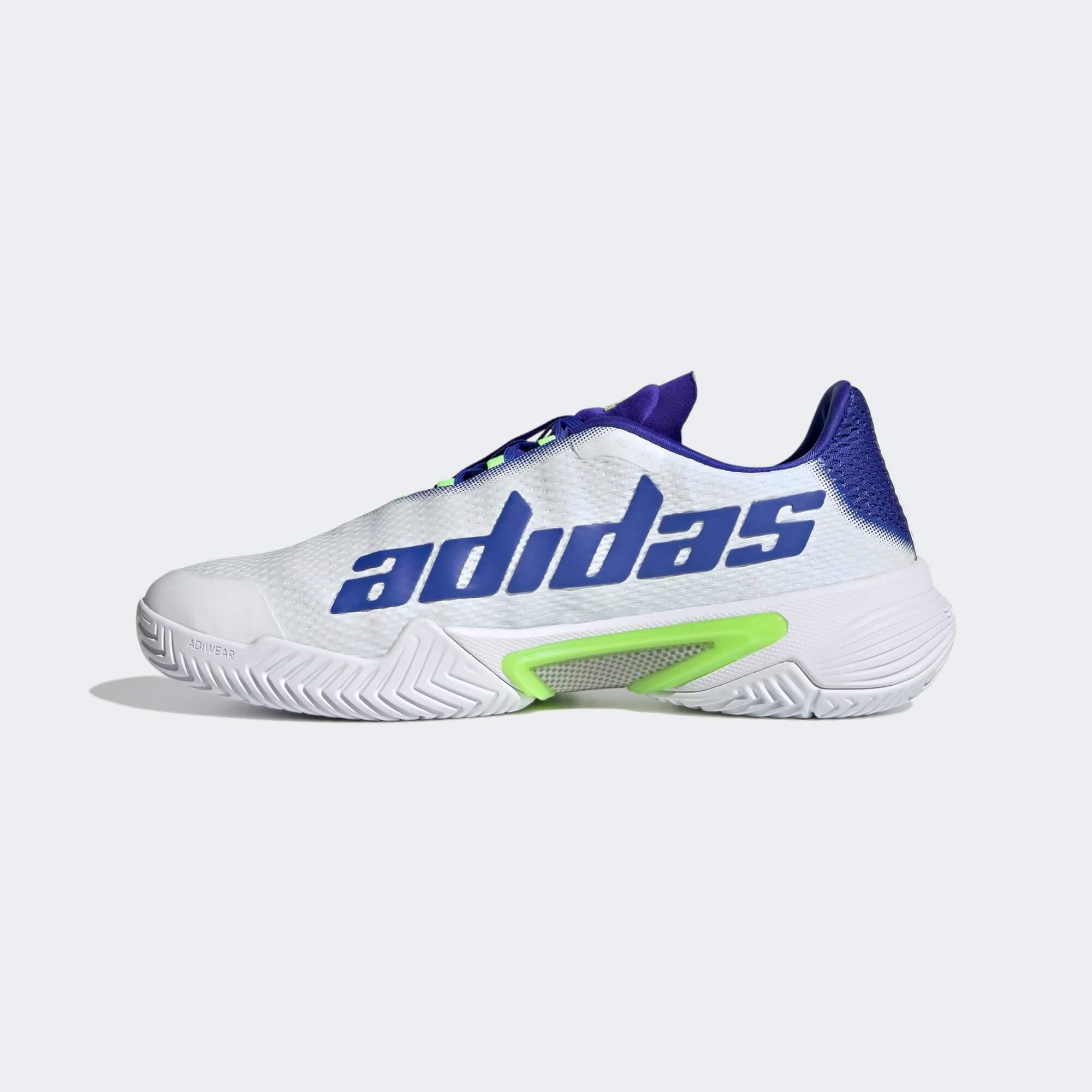 Adidas Mens Barricade Tennis Shoes - White/Green/Blue - Tennisnuts.com