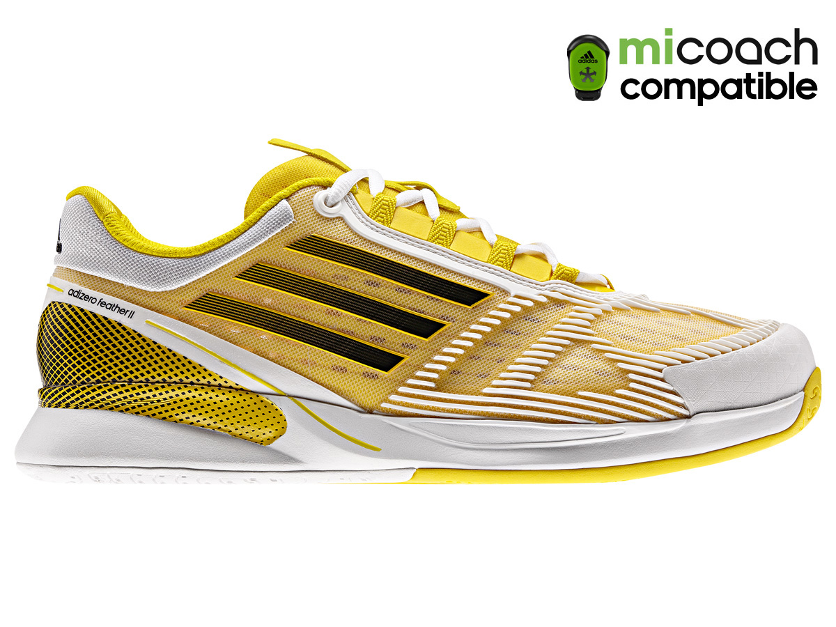 Adidas Mens ClimaCool Adizero Feather Shoes - Vivid Yellow/Black - Tennisnuts.com