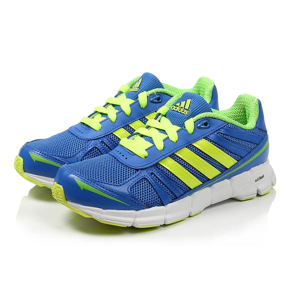 Adidas Kids AdiFast Running Shoes - Blue/Lime - Tennisnuts.com