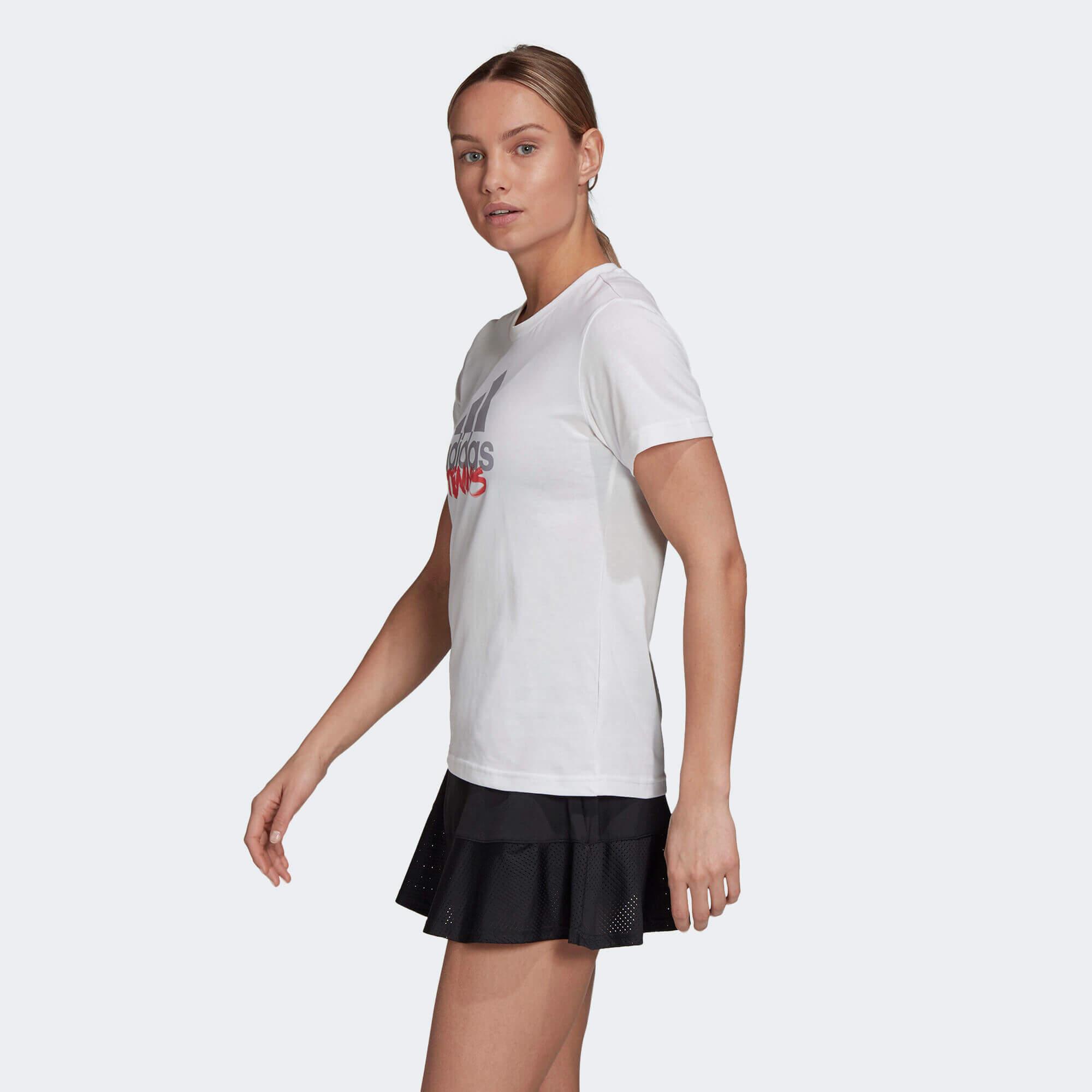 Adidas Womens Tennis Graphic Logo TShirt White