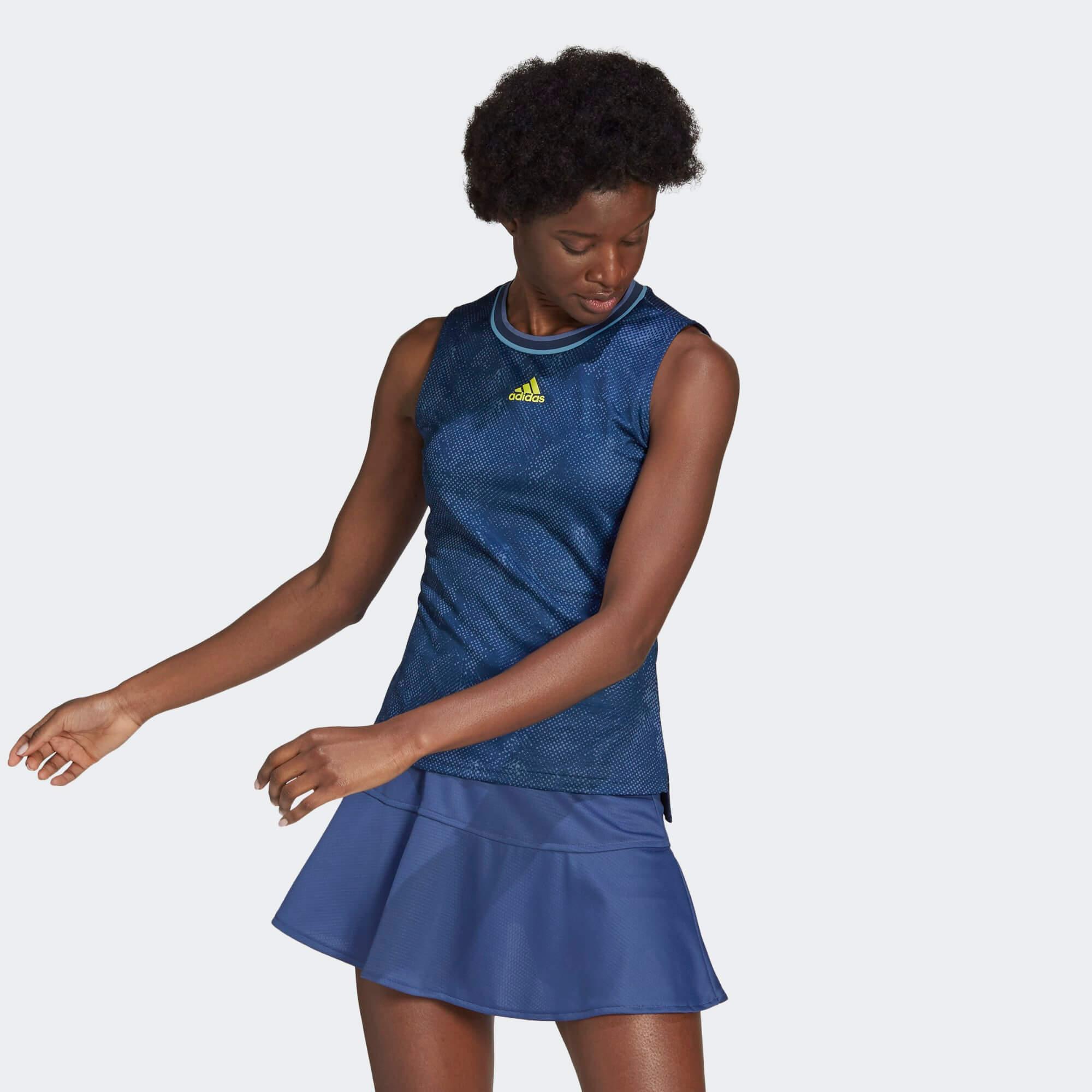 Adidas Womens Tennis Primeblue Printed Tank Top Navy