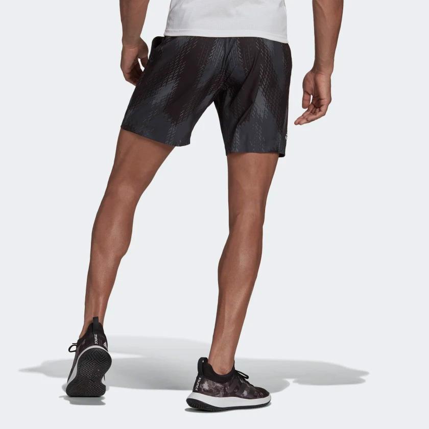 Adidas Mens Printed 7-Inch Tennis Shorts - Grey Five - Tennisnuts.com