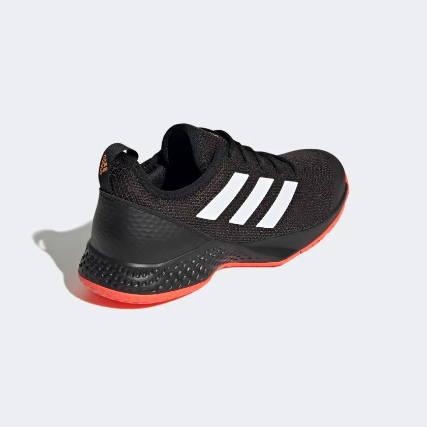 Adidas Mens Court Flash Tennis Shoes Black/Solar Red