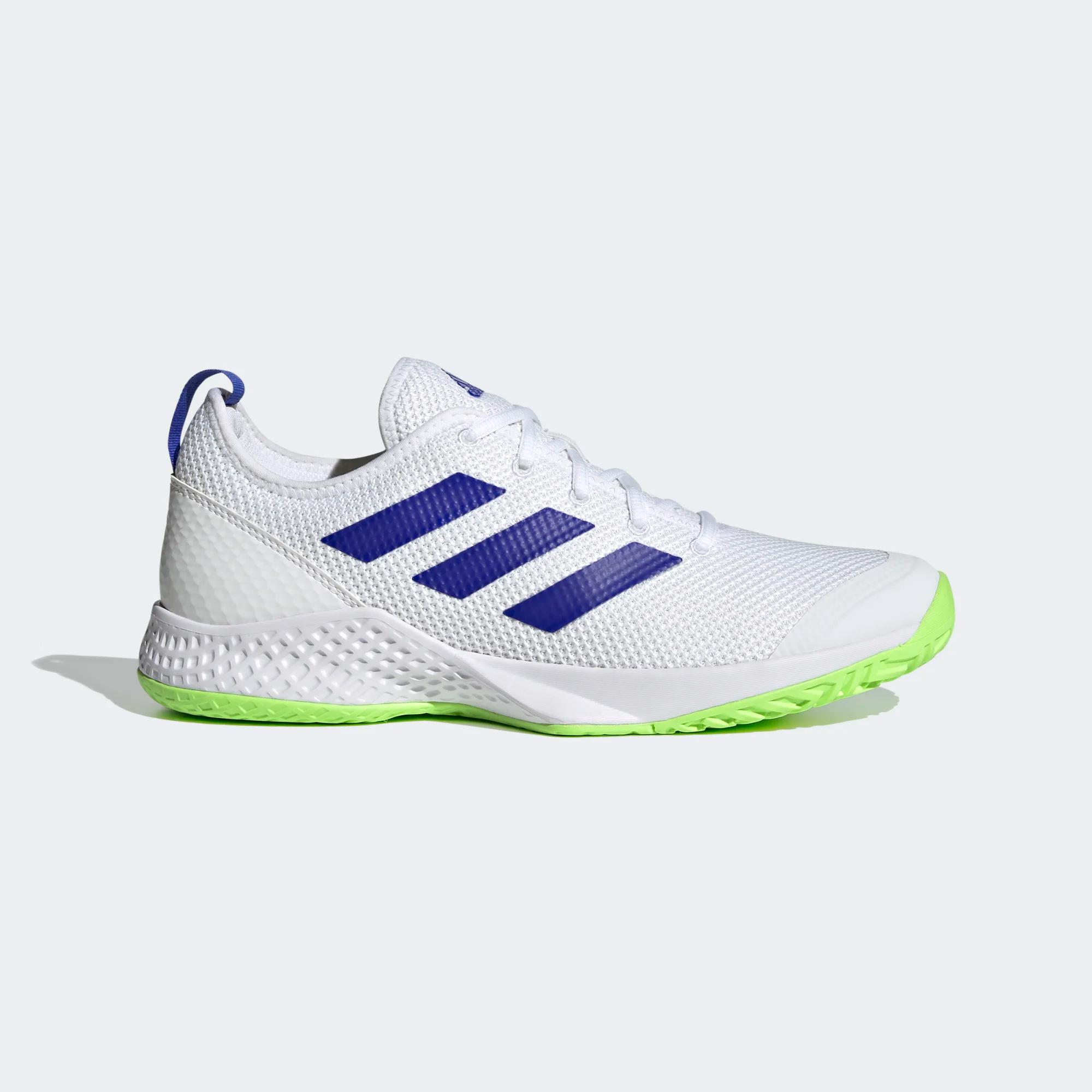 Adidas Mens Court Control Tennis Shoes Cloud White/Signal Green