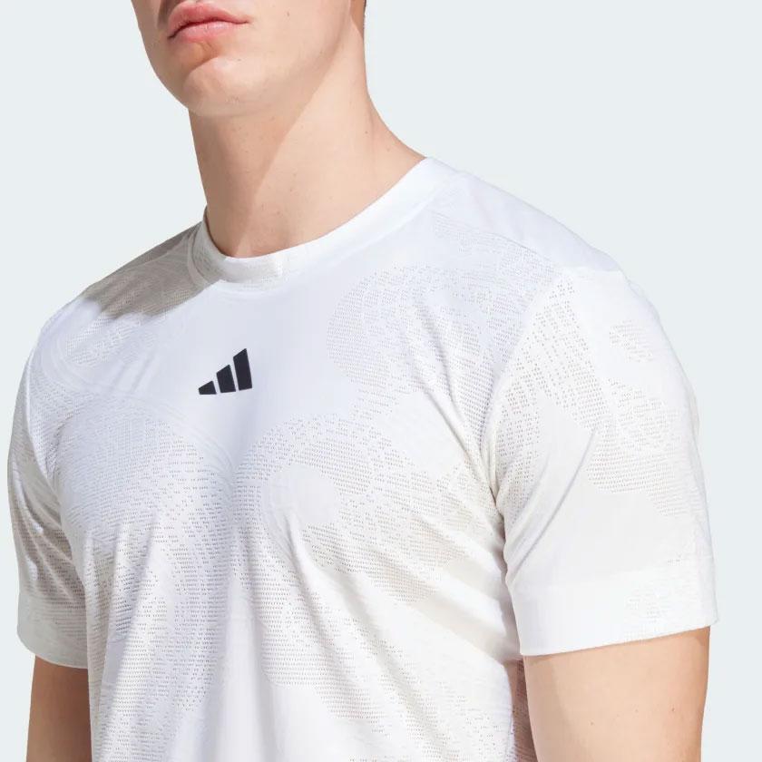Adidas Mens AEROREADY Freelift Pro Tennis Tee White