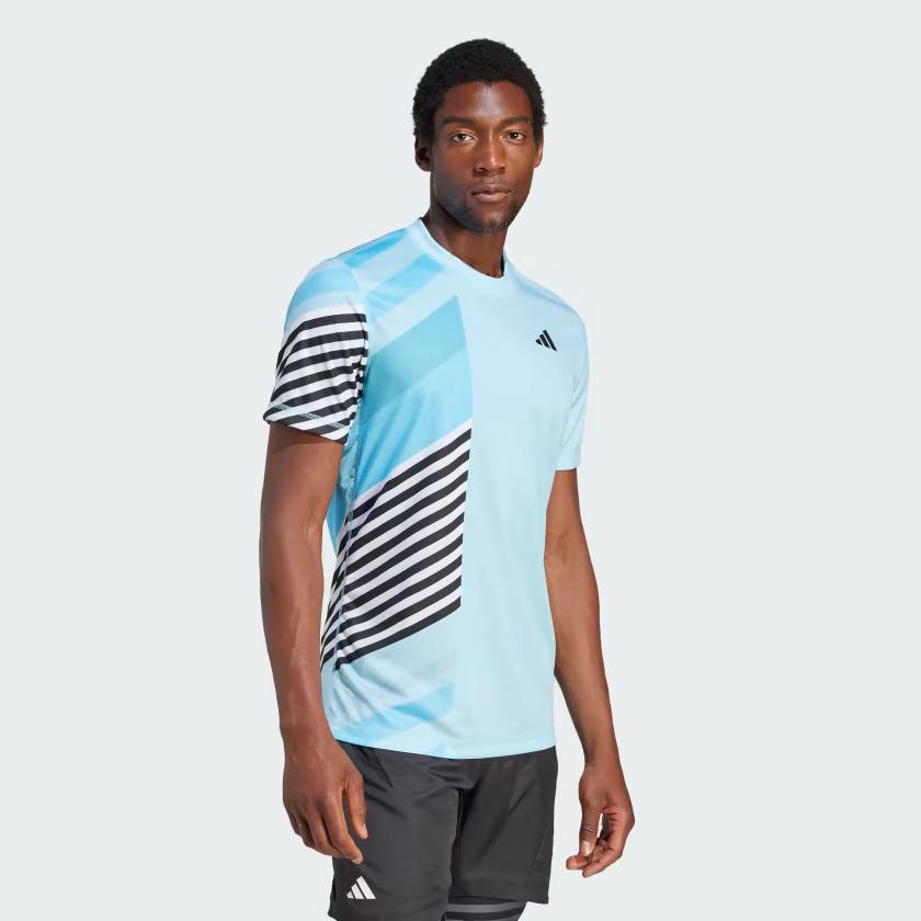 Adidas Mens HEAT.RDY Freelift Pro Tennis TShirt Light Aqua