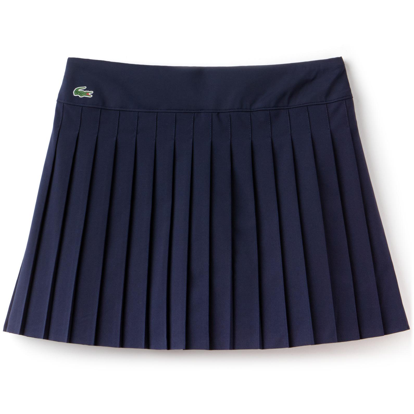 Lacoste Womens Technical Mesh Pleated Tennis Skort - Navy Blue ...