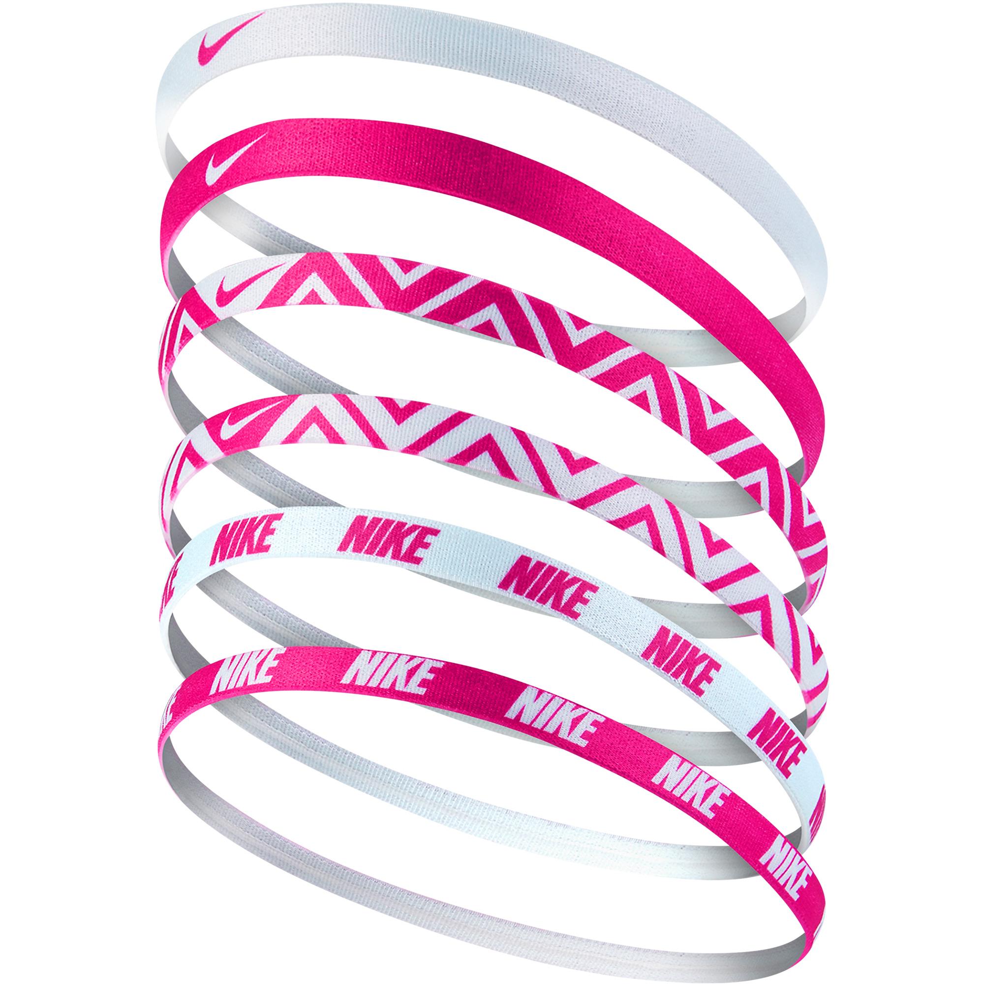 Nike Sports Printed Headbands - Pack of 6 (Vivid Pink/White ...