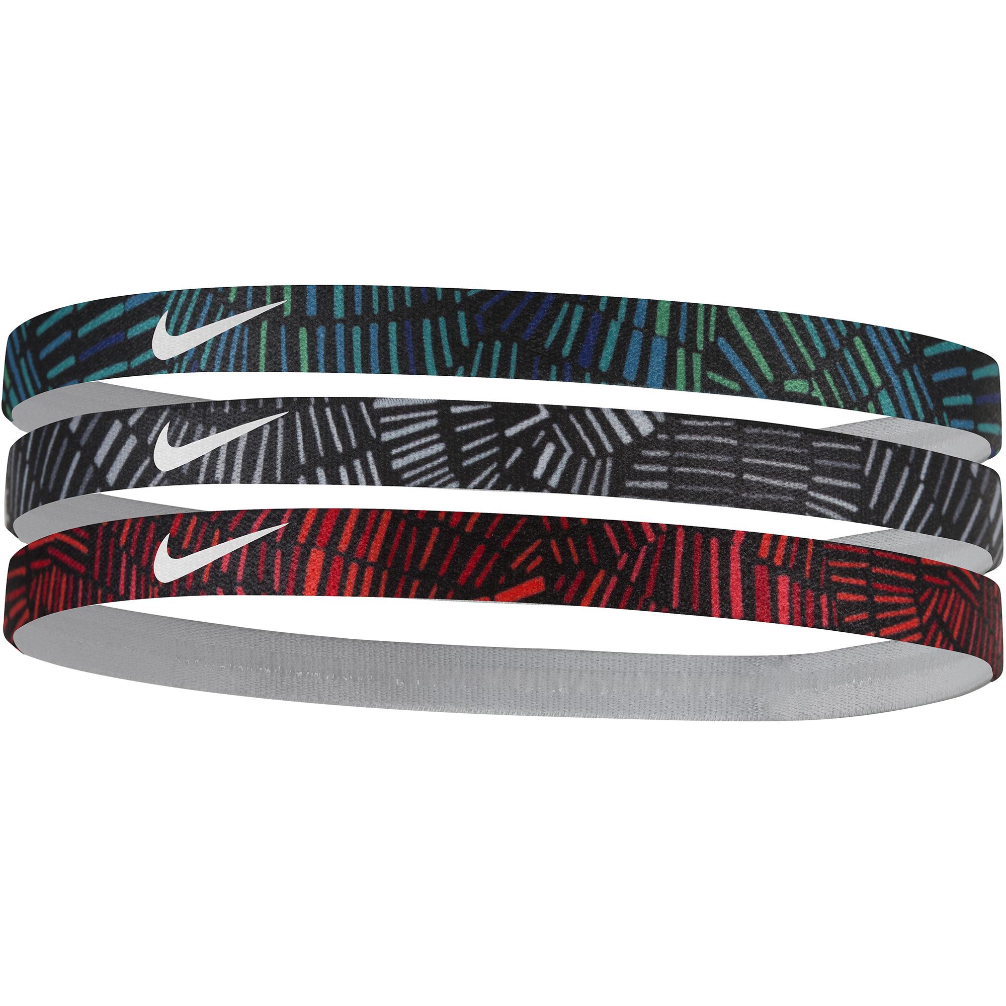Nike Printed Headbands (Pack of 3) Red/Green/Grey