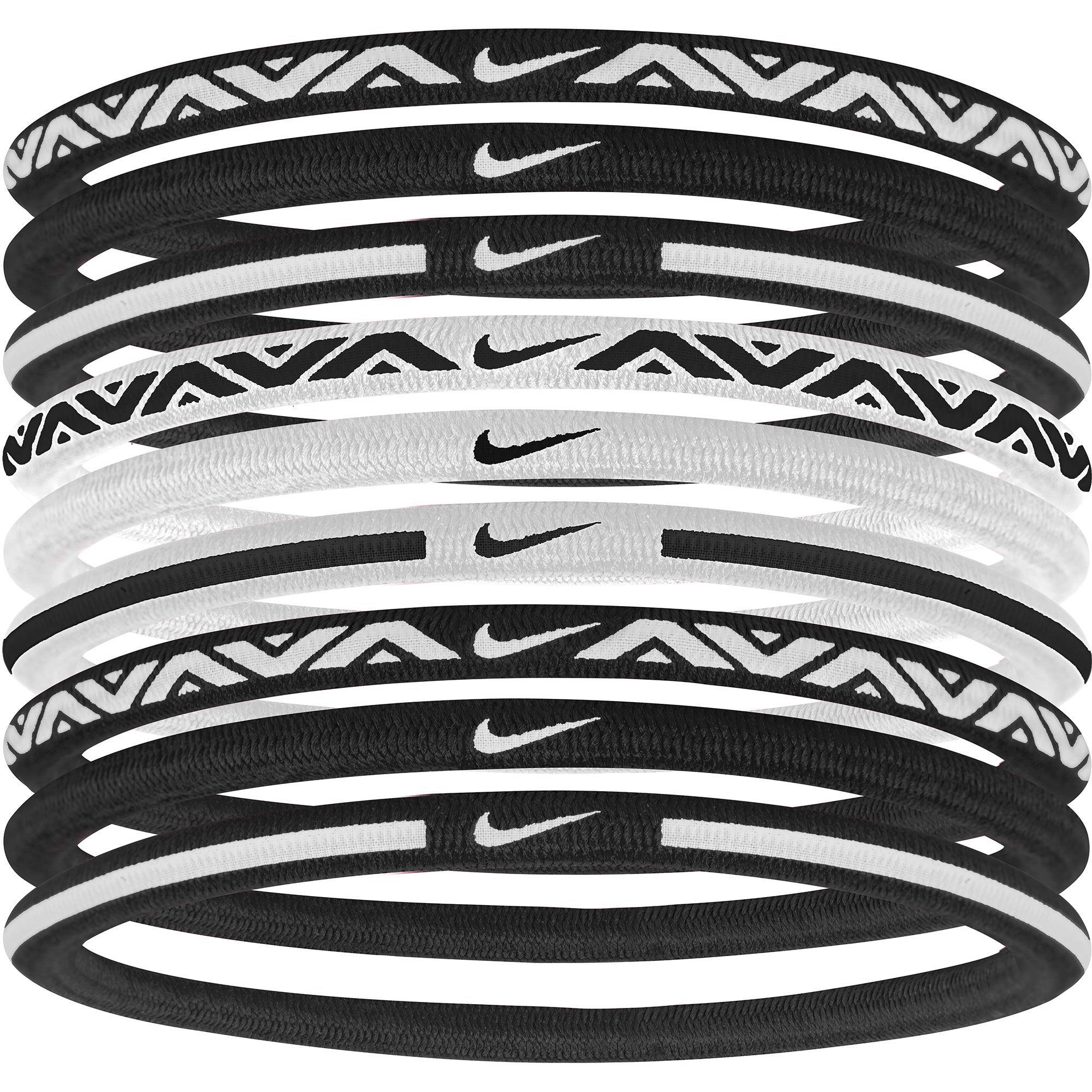 Nike Elastic Hairbands 2 0 Pack Of 9 Black White Tennisnuts Com