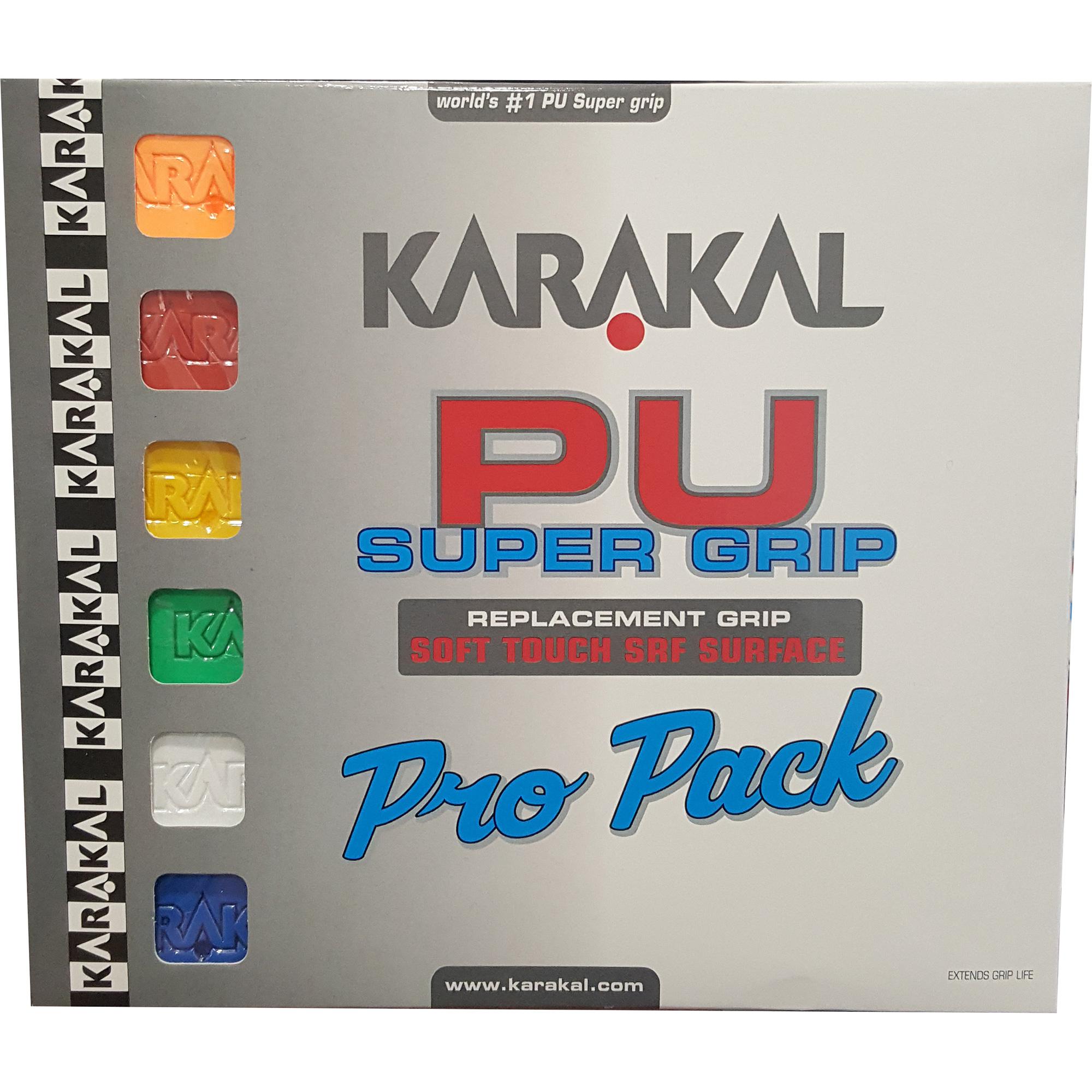 Karakal PU Super Grips (Pack of 6) Assorted Colours