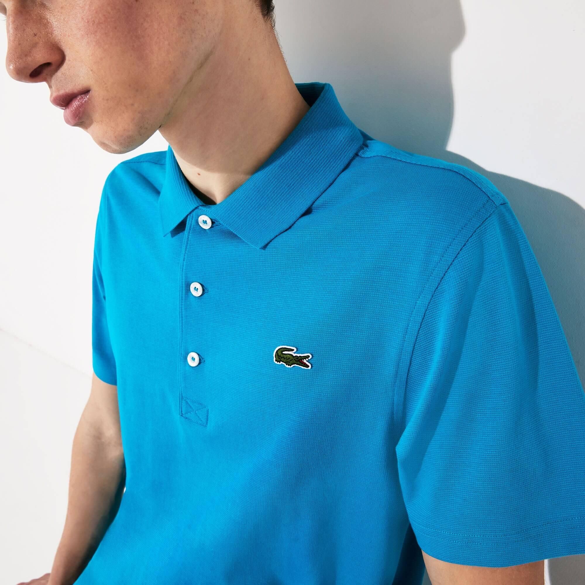 Lacoste Mens Ultra-Lightweight Knit Tennis Polo - Turquoise ...