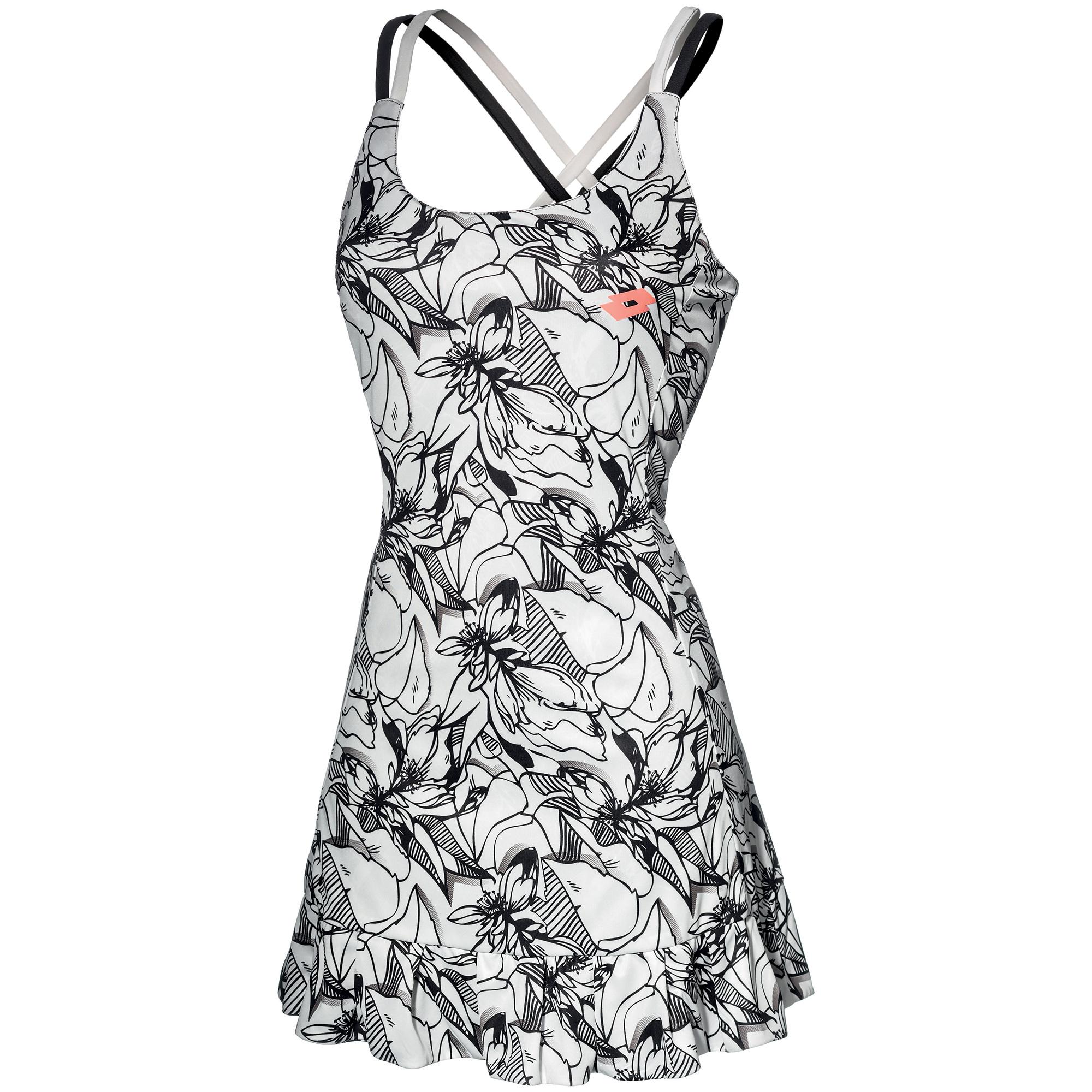 Lotto Womens Twice Tennis Dress - White/Black - Tennisnuts.com