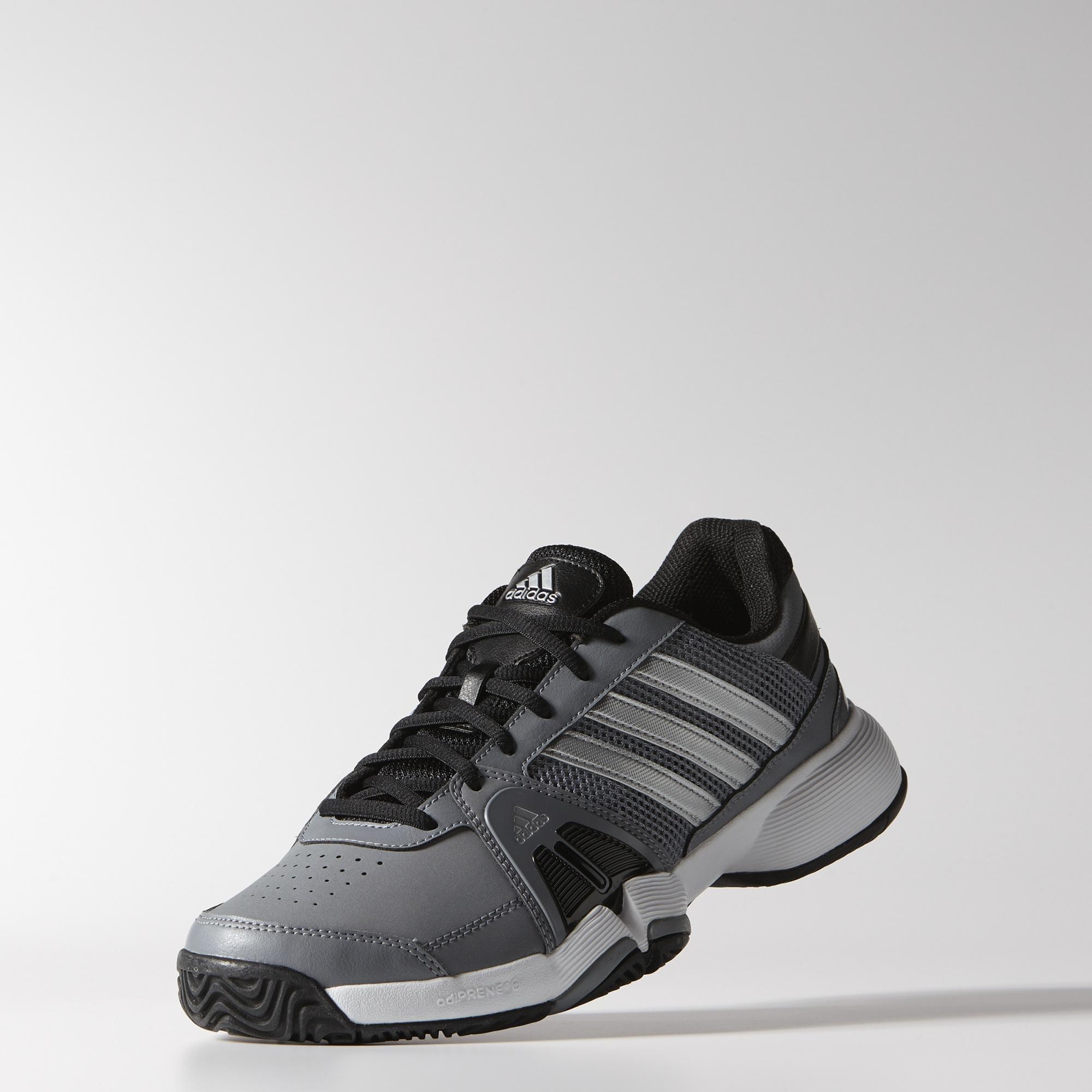 Adidas Mens Barricade Team 3 Tennis Shoes - Grey/Black - Tennisnuts.com