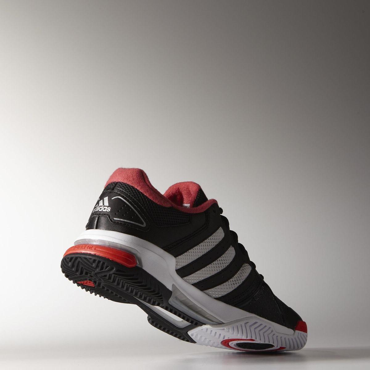 Adidas Mens Barricade Team 4 Tennis Shoes - Black/Silver/Red ...