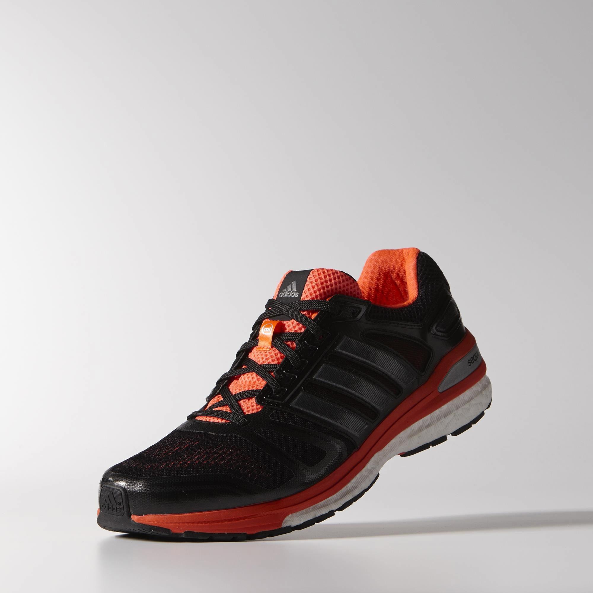 Adidas Mens Supernova Sequence Boost 7 Running Shoes - Black/Infrared ...