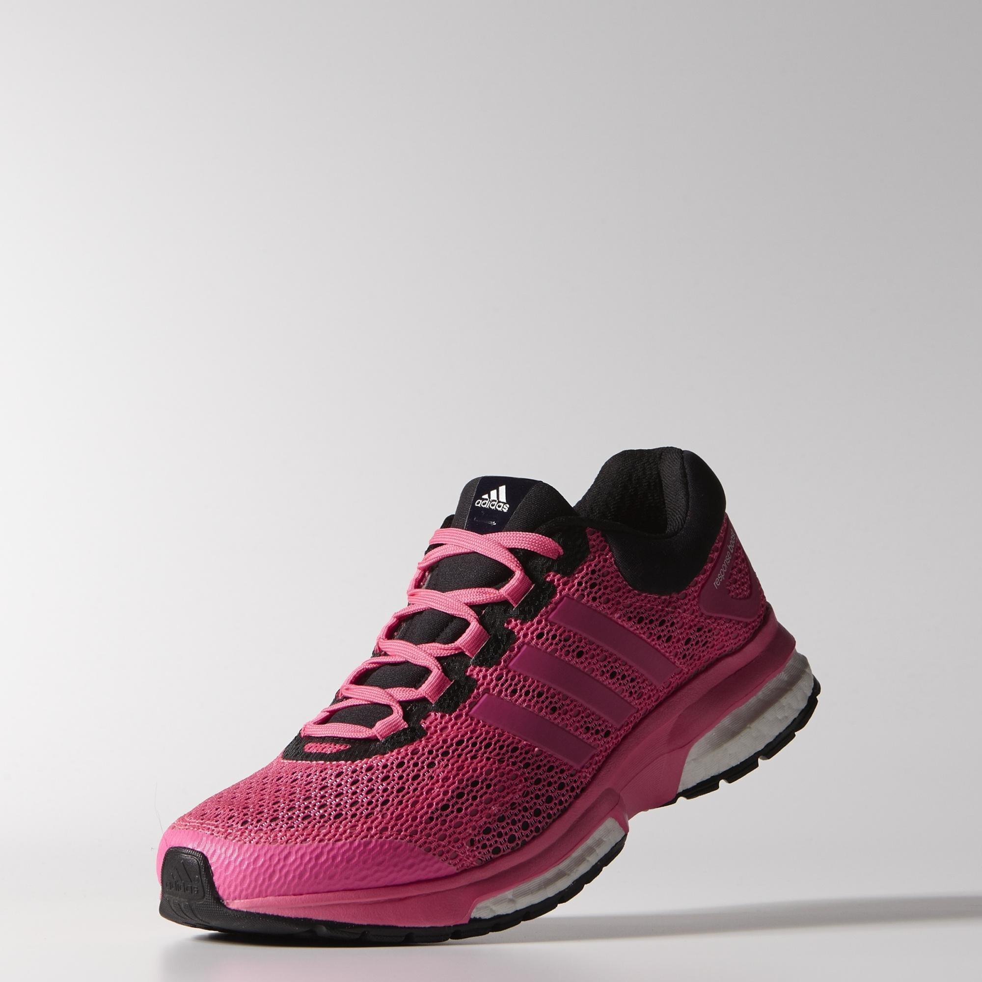 Adidas Womens Response Boost Techfit Running Shoes - Solar Pink ...