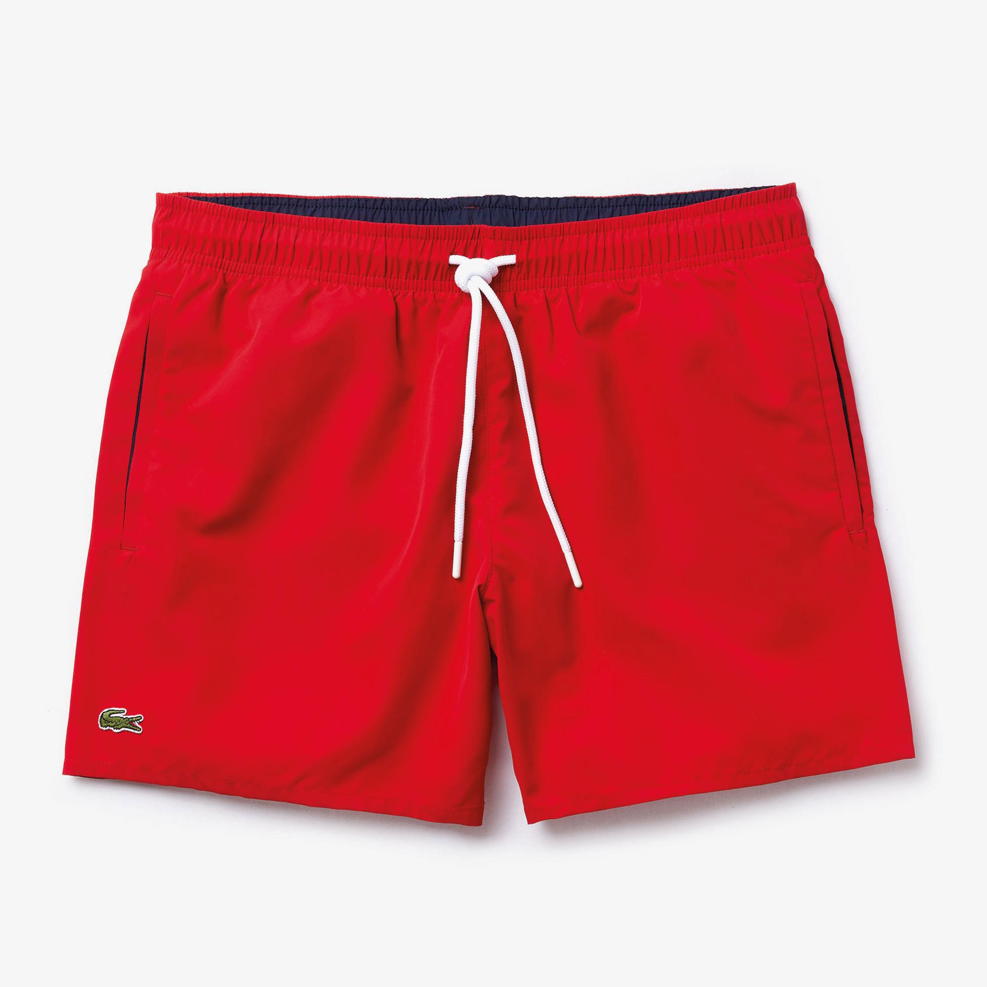 Lacoste Mens Swim Shorts - Red - Tennisnuts.com