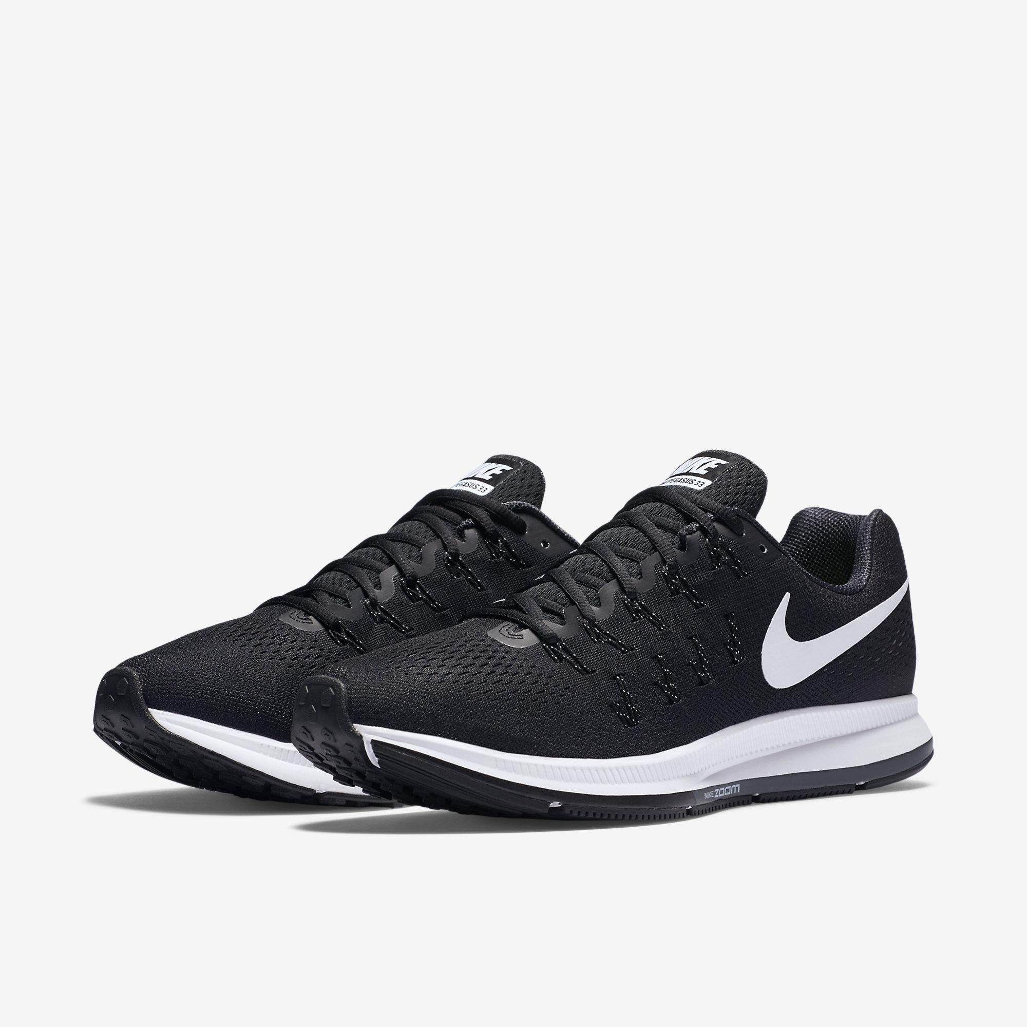 Nike Mens Air Zoom Pegasus 33 Running Shoes - Black - Tennisnuts.com