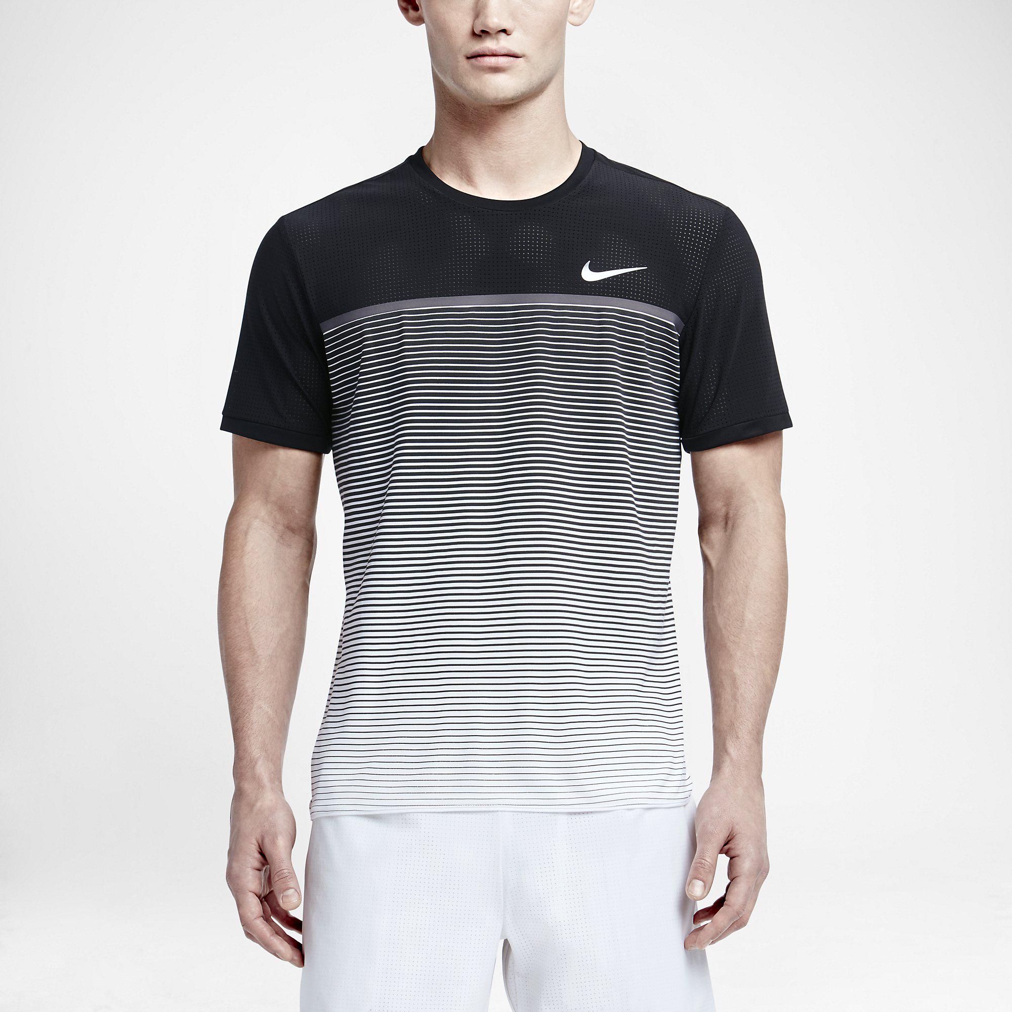 Nike Mens Challenger Premier Crew - Black/White - Tennisnuts.com