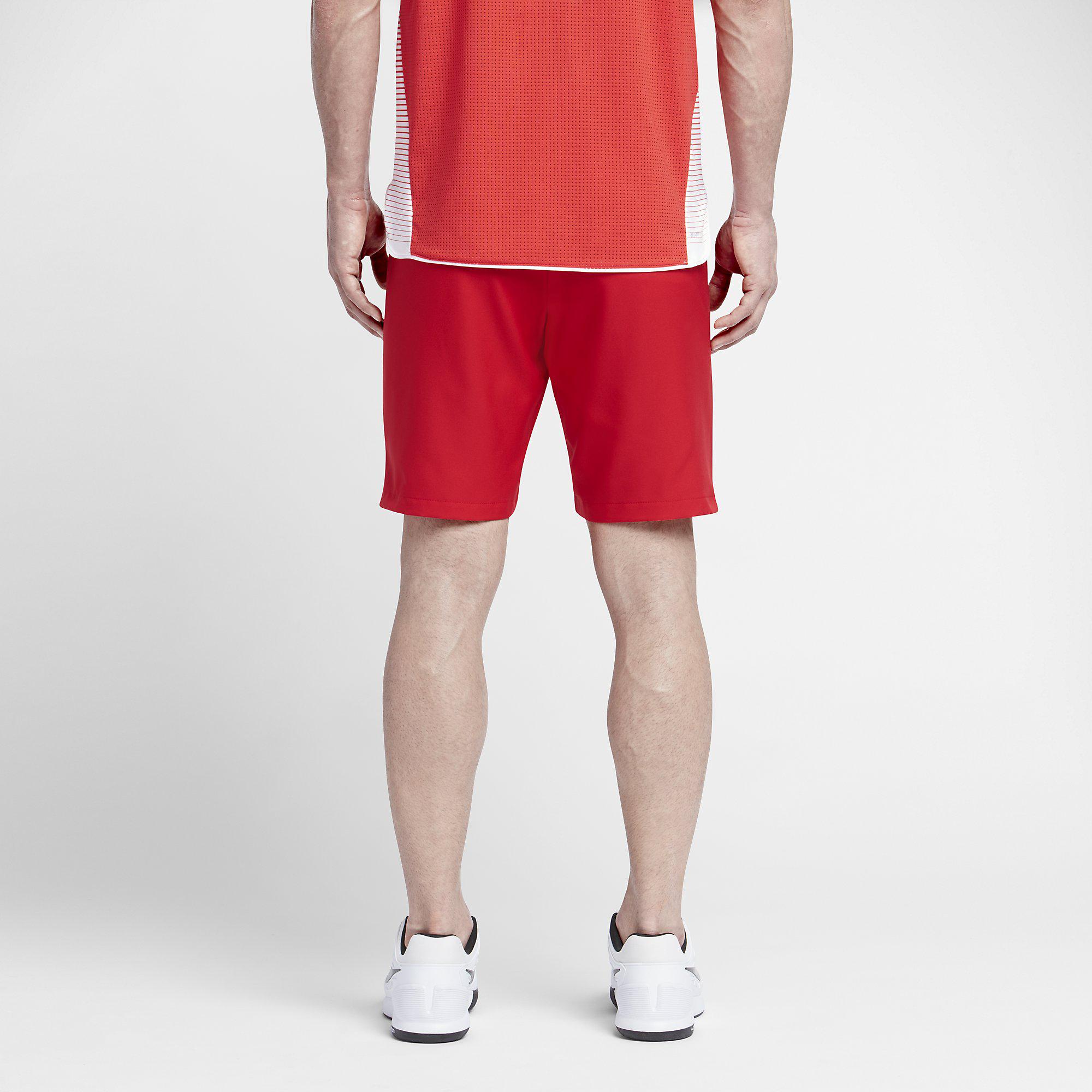 Nike Mens Court Graphic 9 Inch Tennis Shorts - University Red ...
