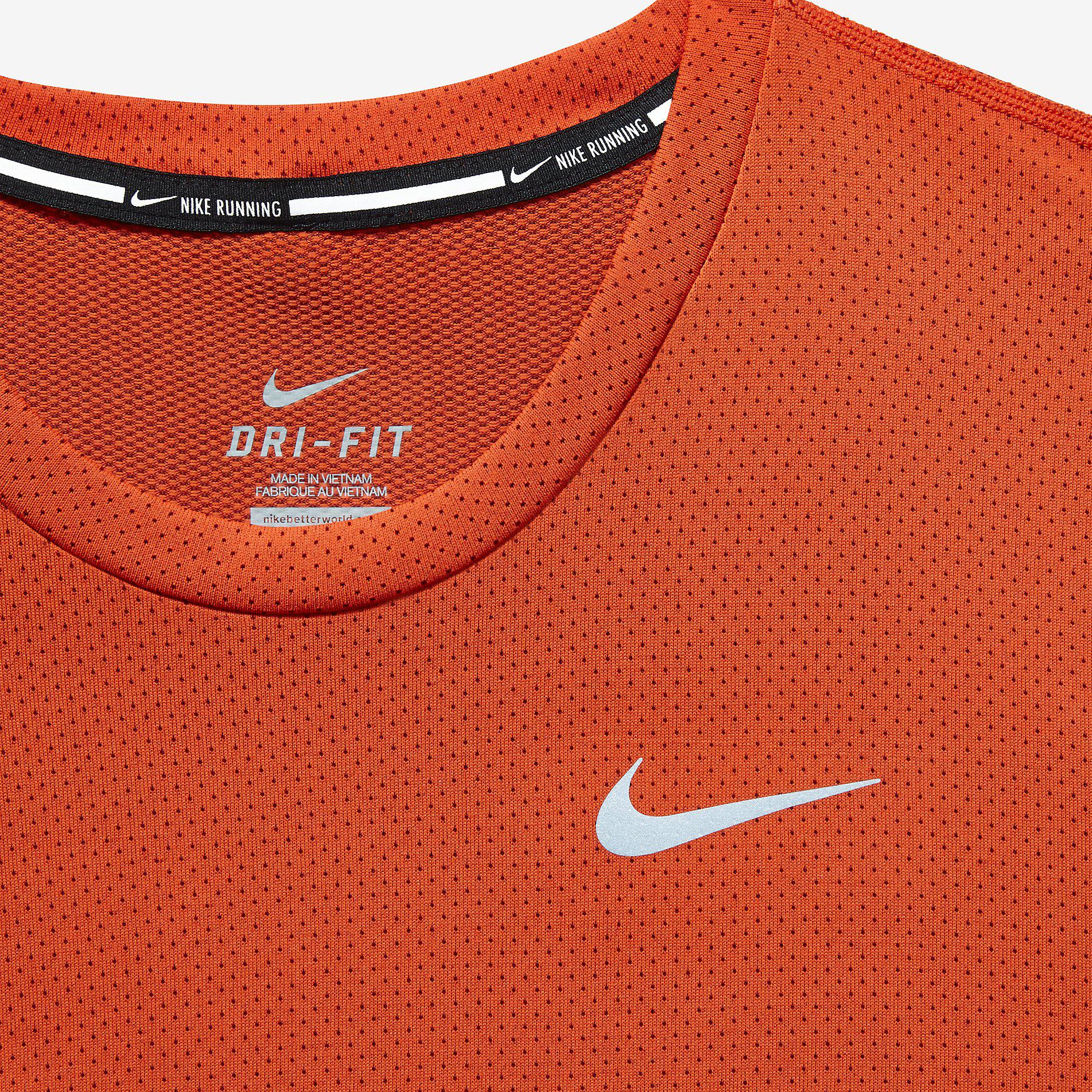 Nike Mens Dri-FIT Contour Top - Team Orange/Cinnabar - Tennisnuts.com