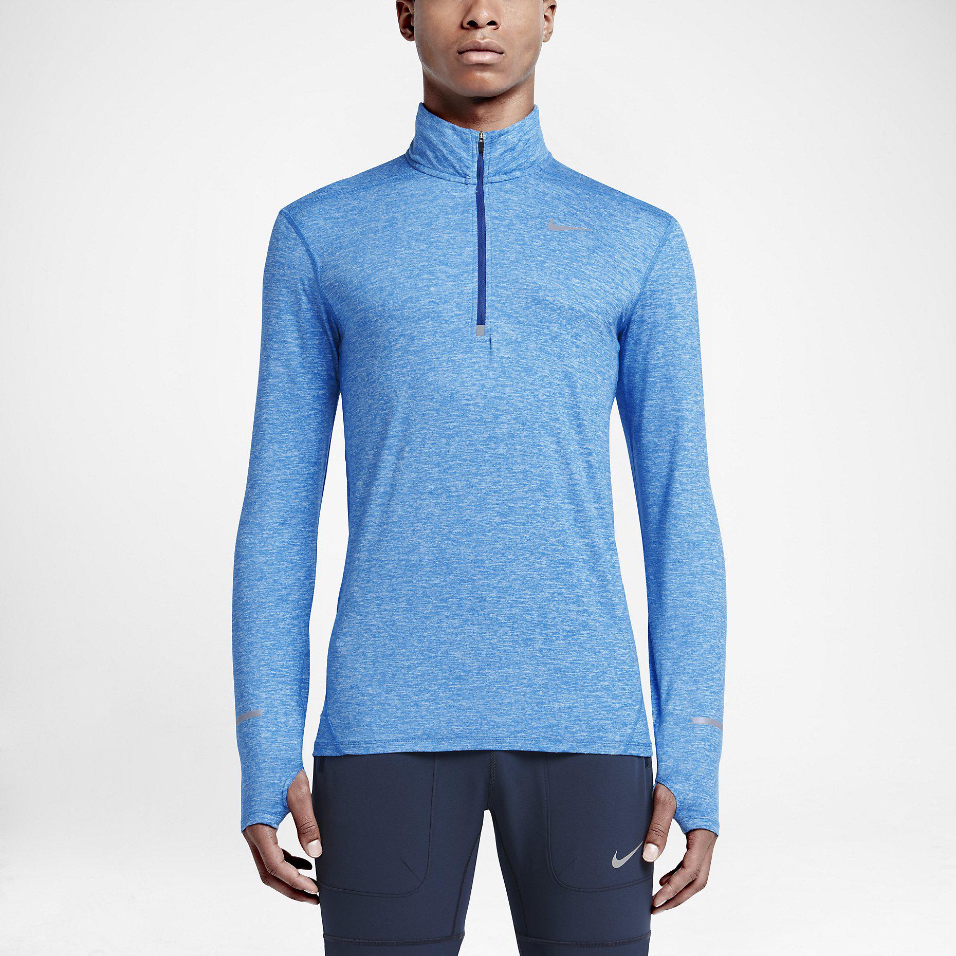 nike element half zip blue