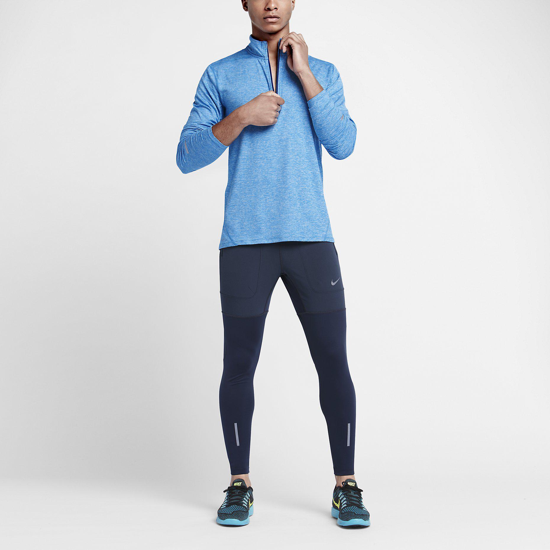 nike blue half zip top