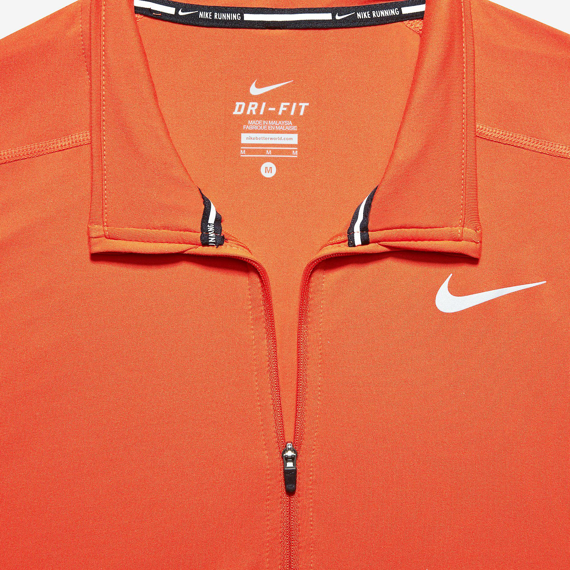 orange nike half zip