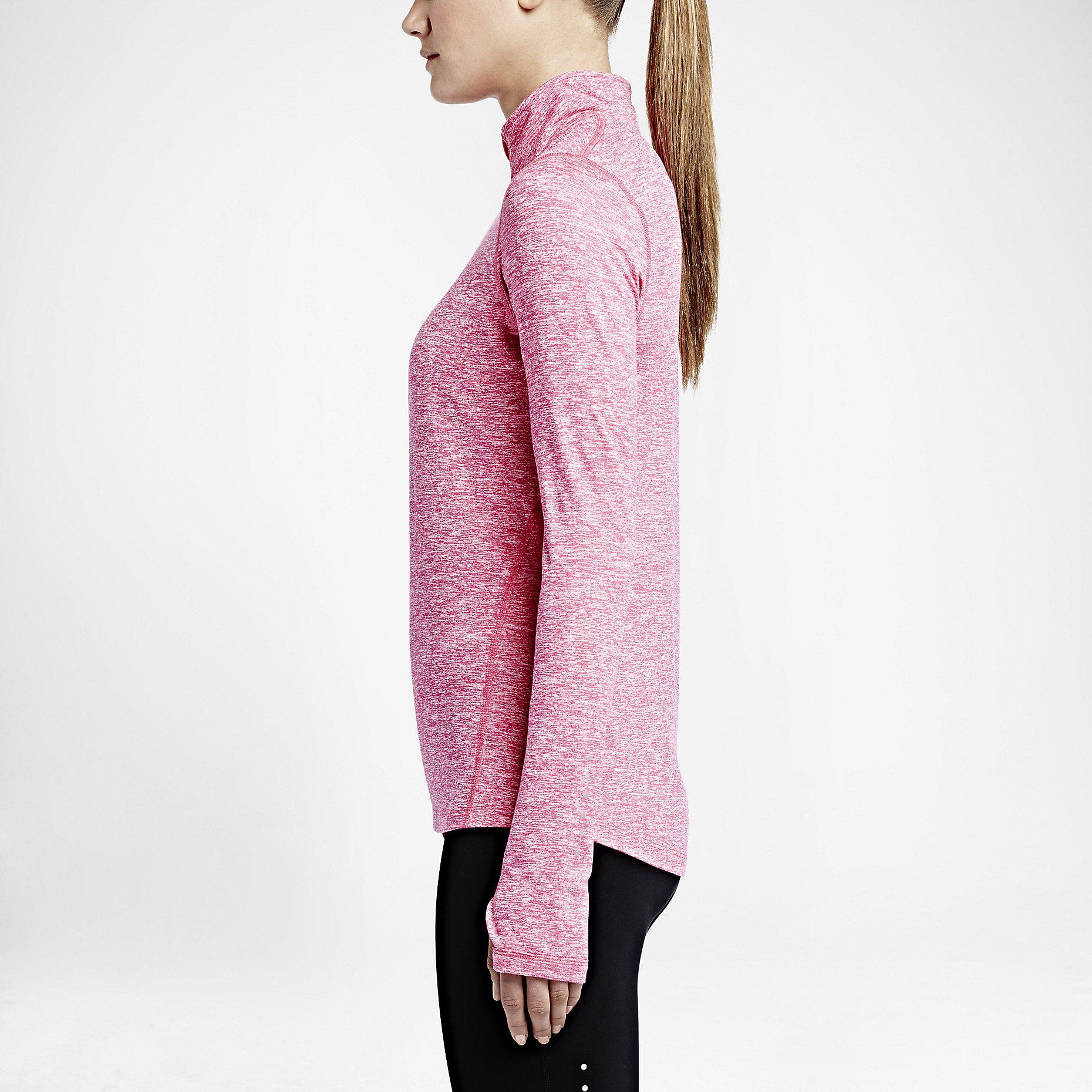 womens nike half zip pink