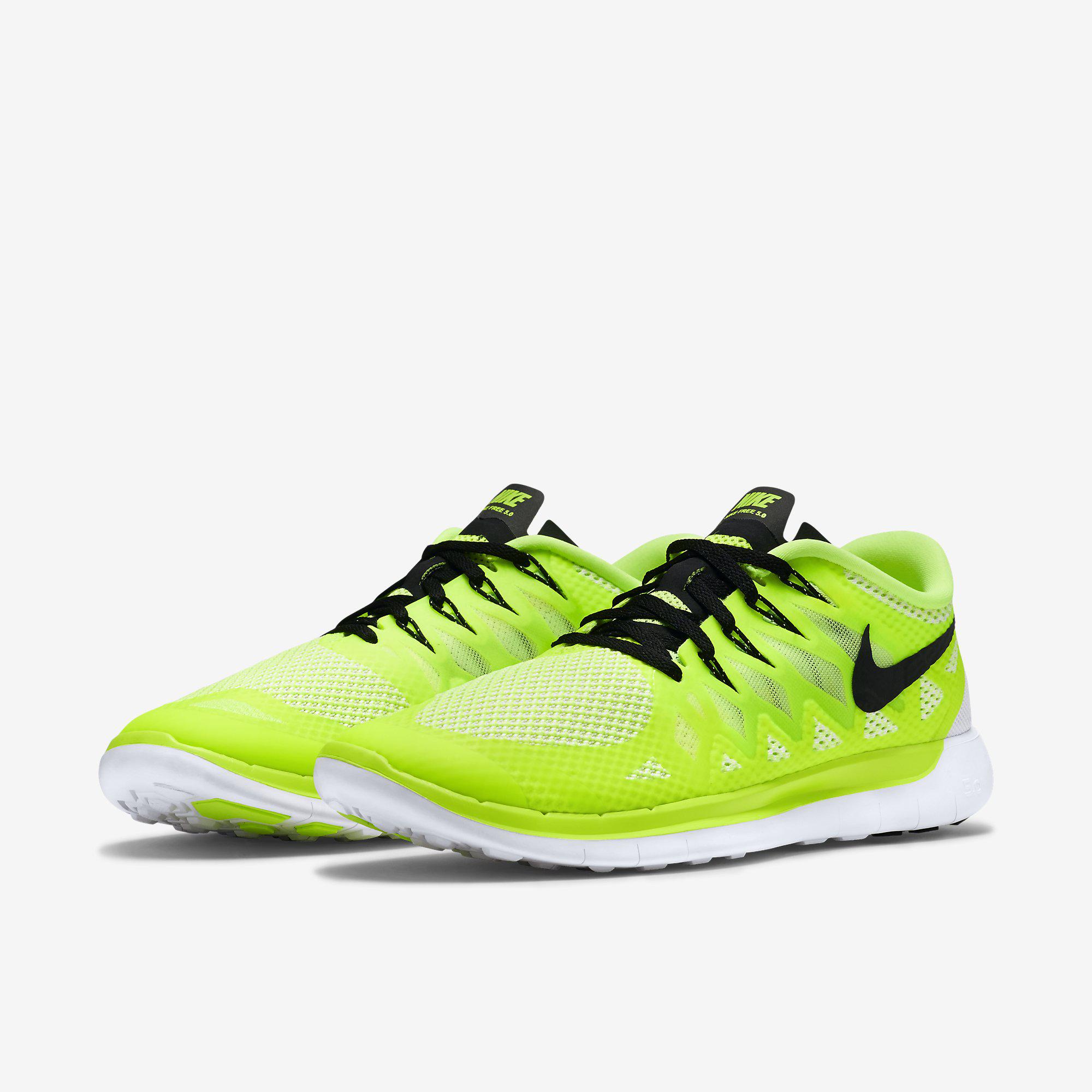 Nike Mens Free 5.0+ Running Shoes - Volt - Tennisnuts.com
