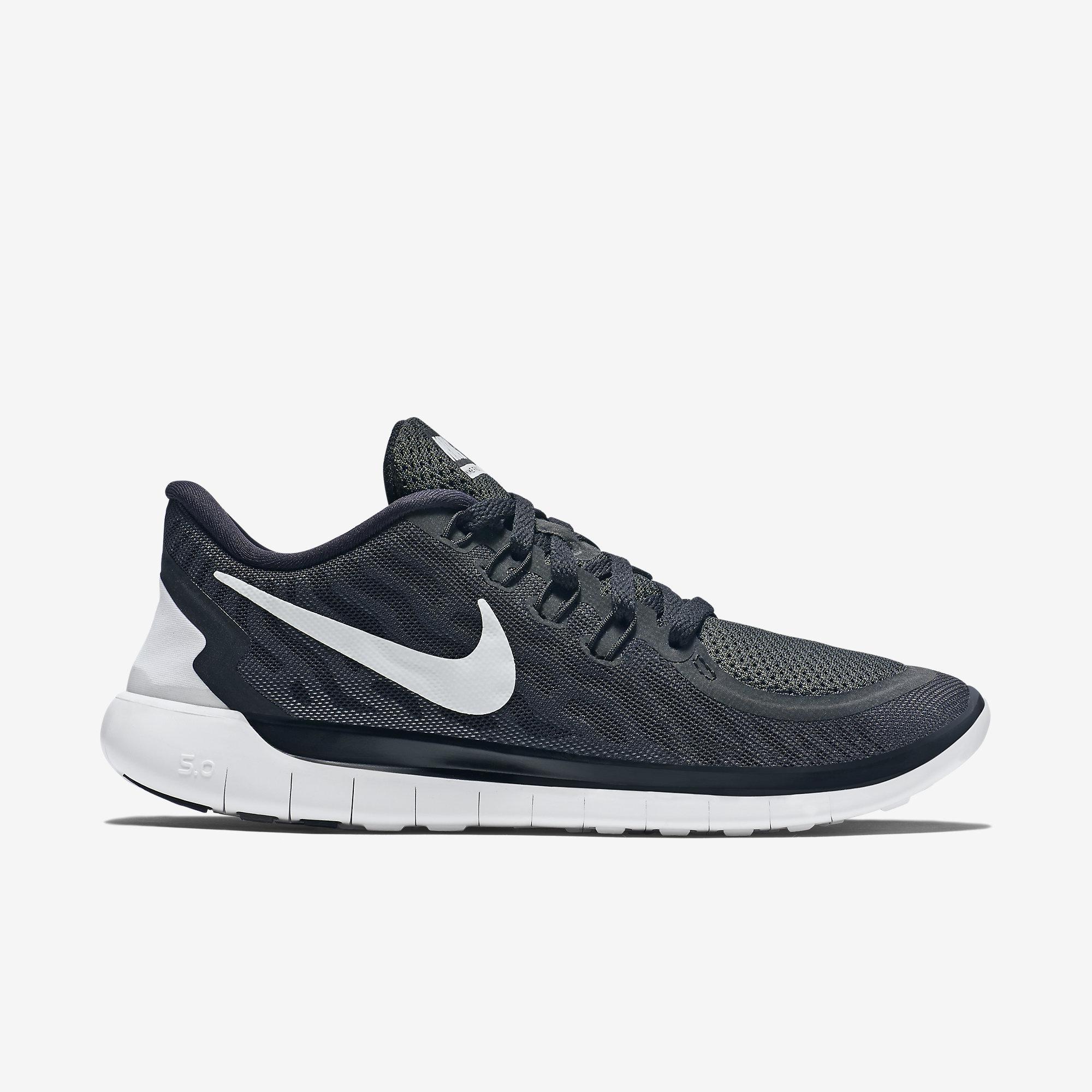 Nike Womens Free 5.0 Running Shoes - Black/Grey - Tennisnuts.com