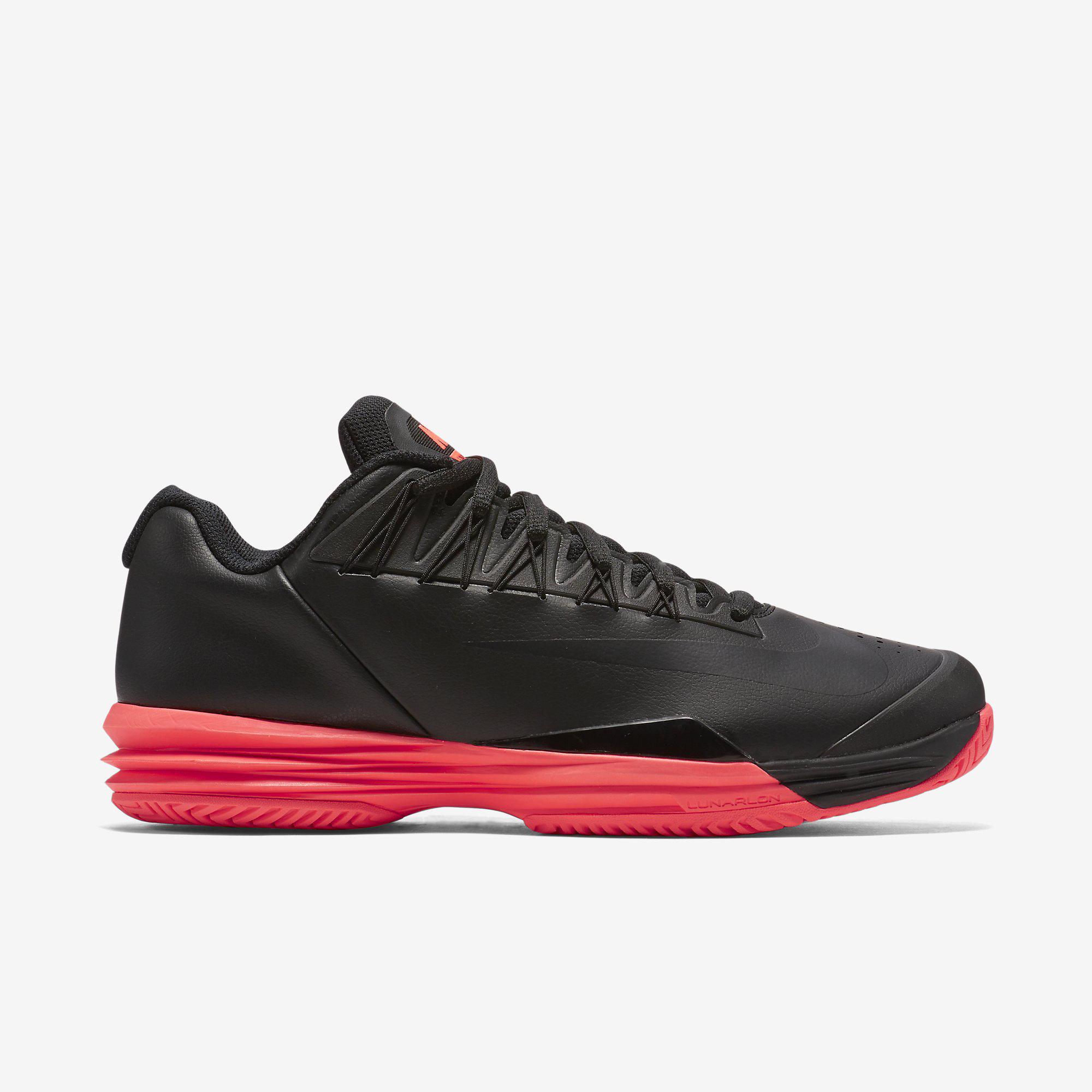 Nike Mens Lunar Tennis Shoes - Black/Hot Lava Tennisnuts.com