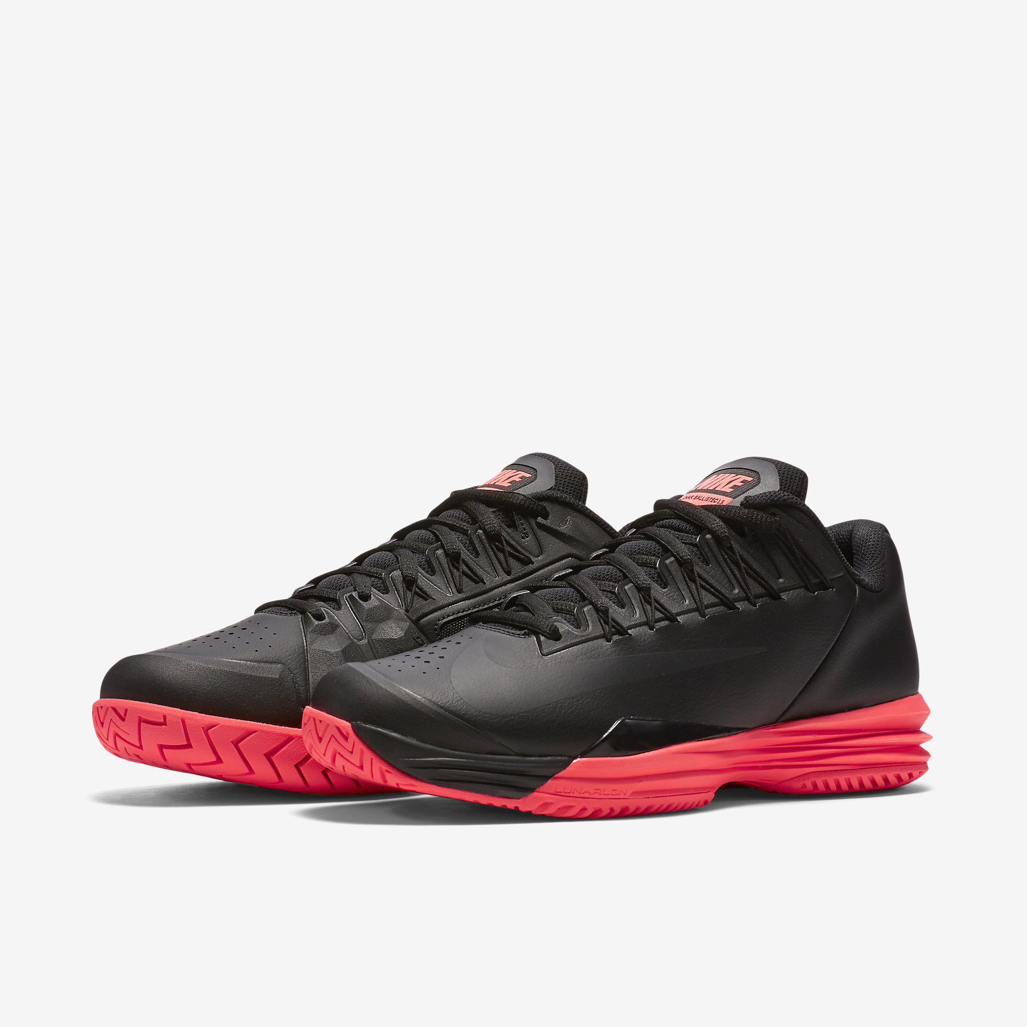Es decir para ver luz de sol Nike Mens Lunar Ballistec 1.5 Tennis Shoes - Black/Hot Lava - Tennisnuts.com