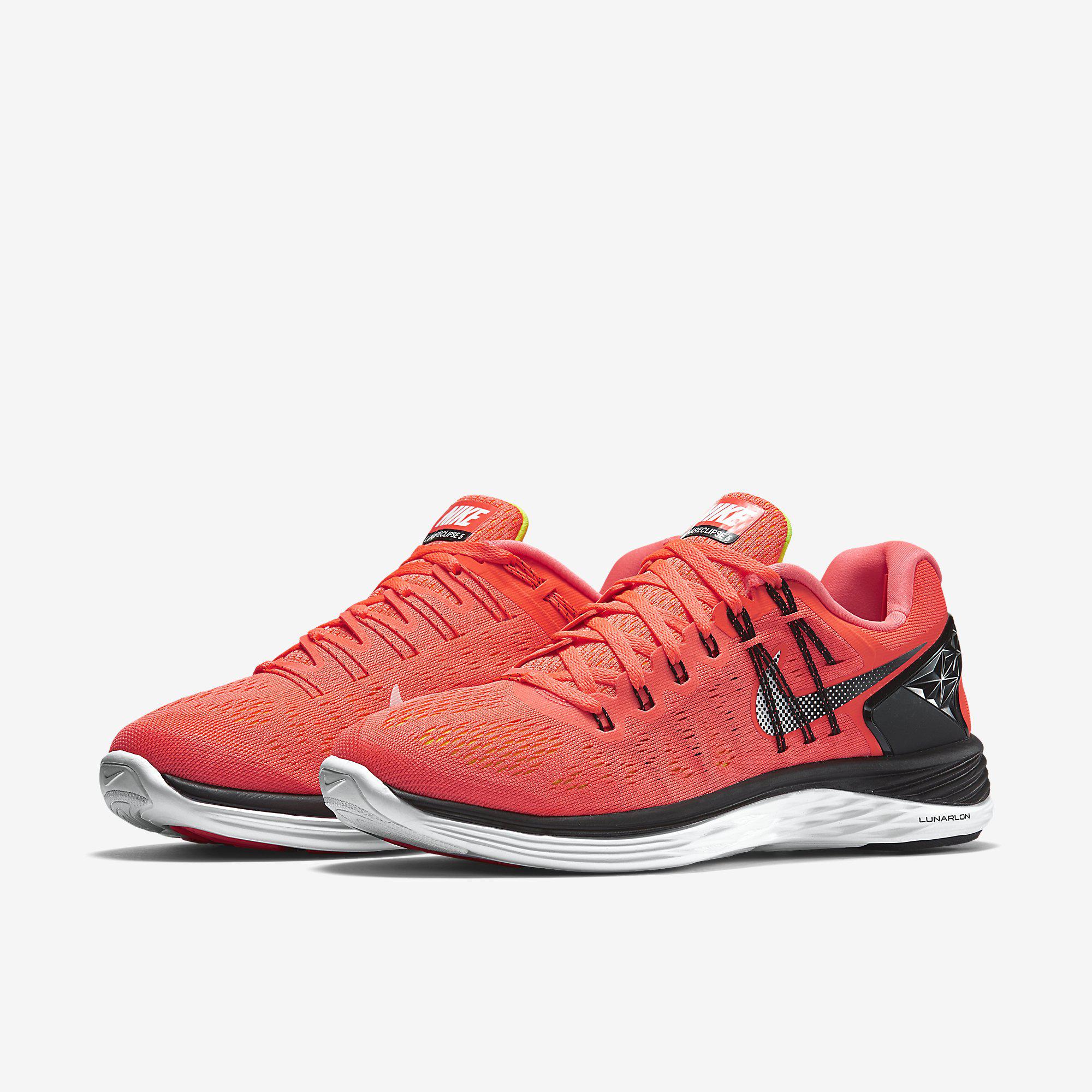 Nike LunarEclipse Running Shoes - Hot Lava/Volt/White - Tennisnuts.com
