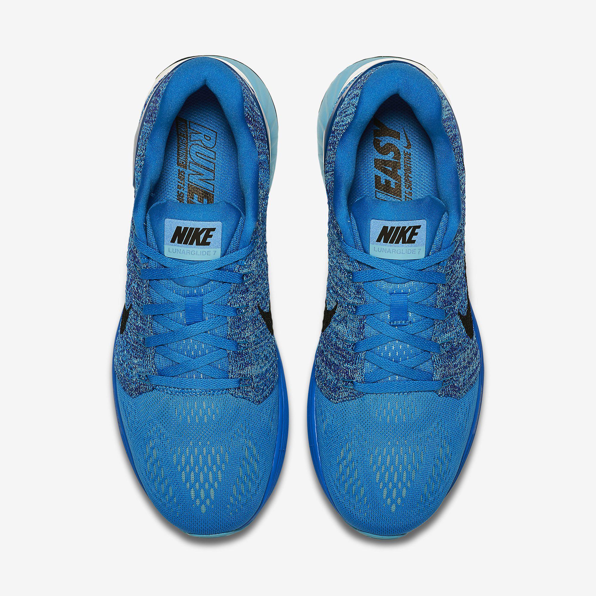 Nike Mens LunarGlide 7 Running Shoes - Blue - Tennisnuts.com