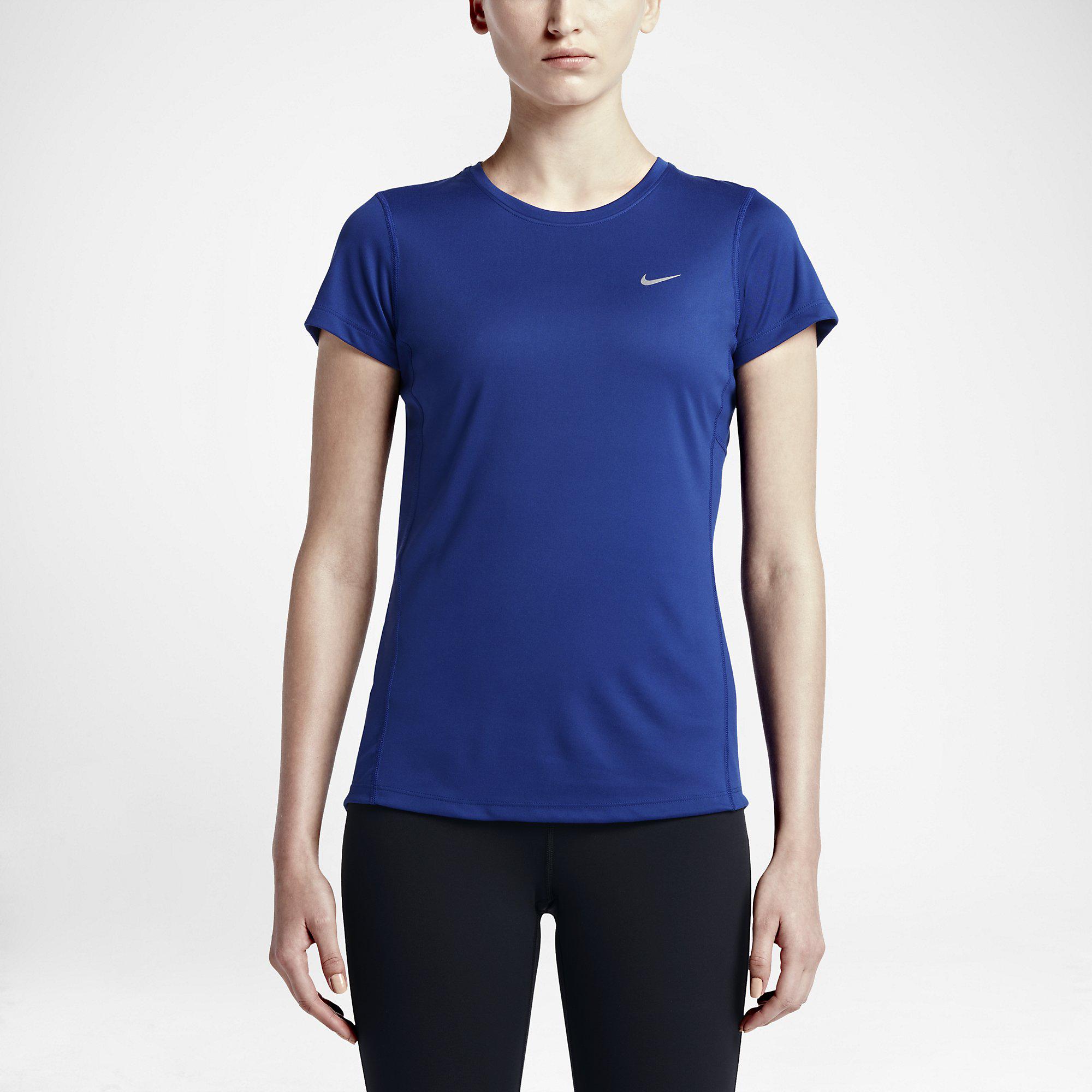 Nike Womens Miler Short Sleeve Top - Deep Royal Blue - Tennisnuts.com