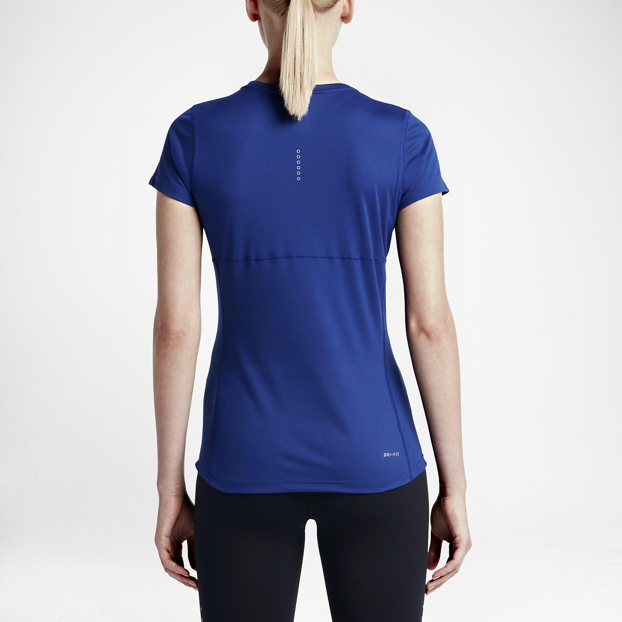 Nike Womens Miler Short Sleeve Top - Deep Royal Blue - Tennisnuts.com
