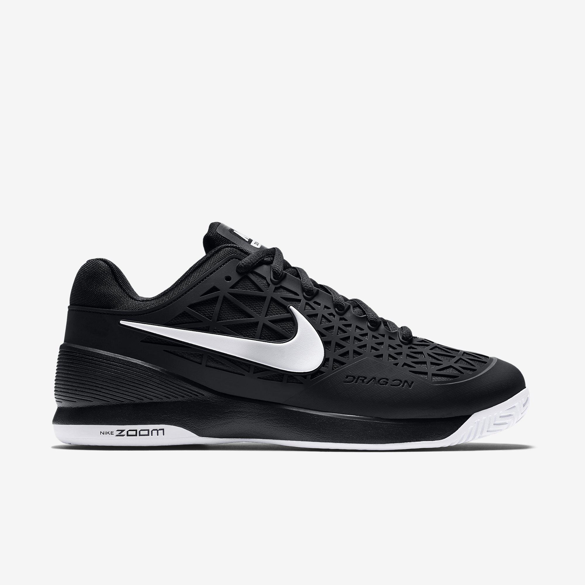 Nike Mens Zoom Cage 2 Tennis Shoes - Black/White - Tennisnuts.com
