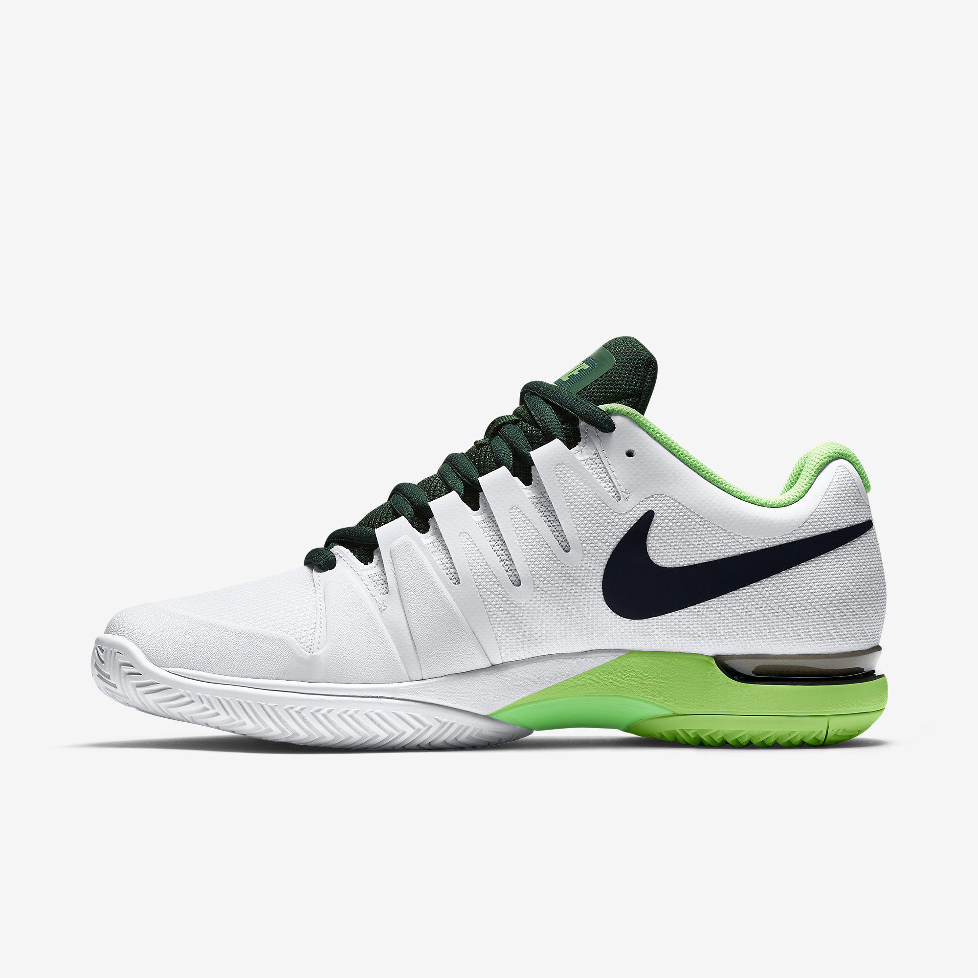 Nike Mens Zoom Vapor 9.5 Tour Tennis Shoes - White/Black/Green ...