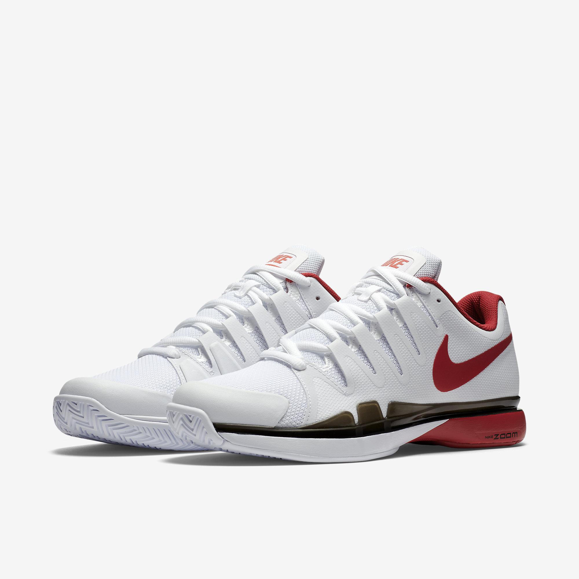 Nike Mens Zoom Vapor 9.5 Tour Tennis Shoes White/Uni Red